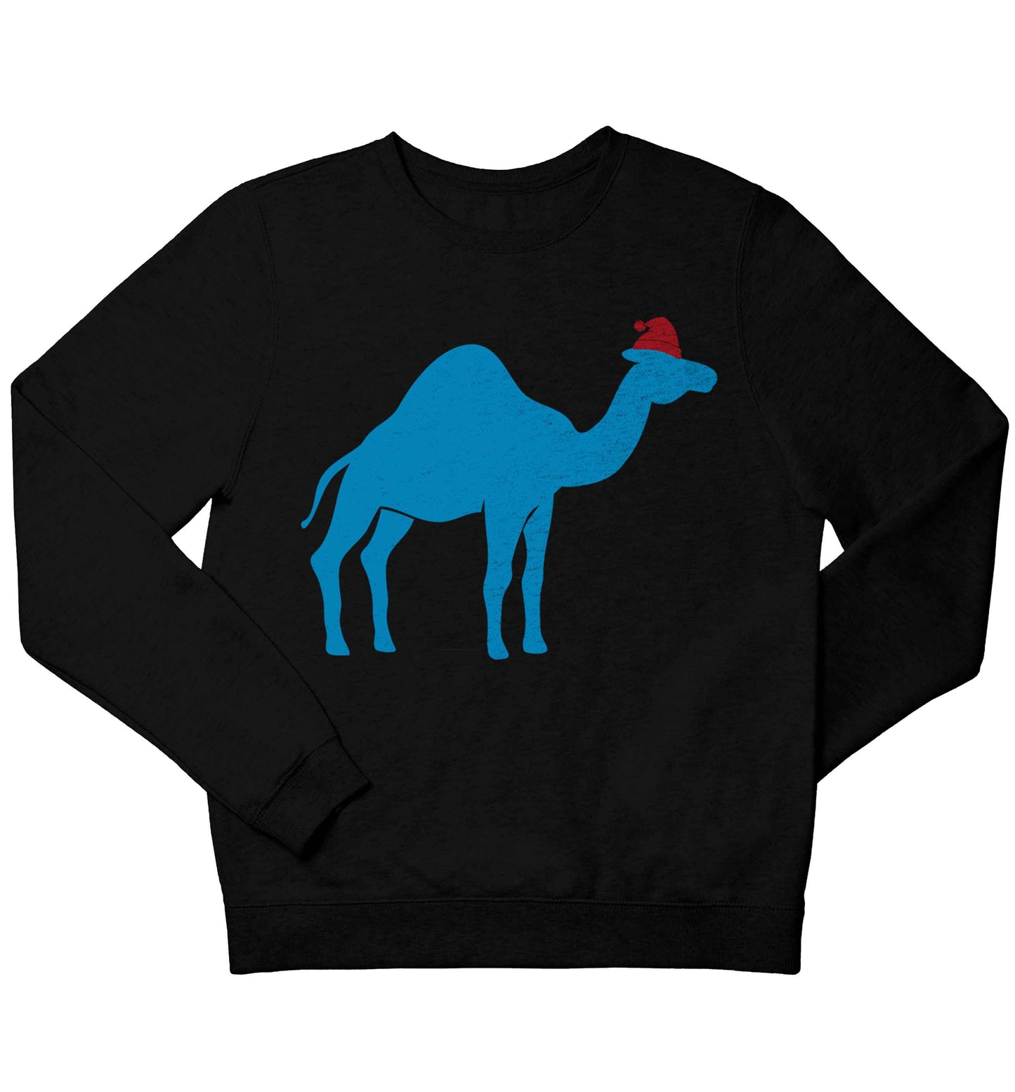 Blue camel santa children's black sweater 12-13 Years