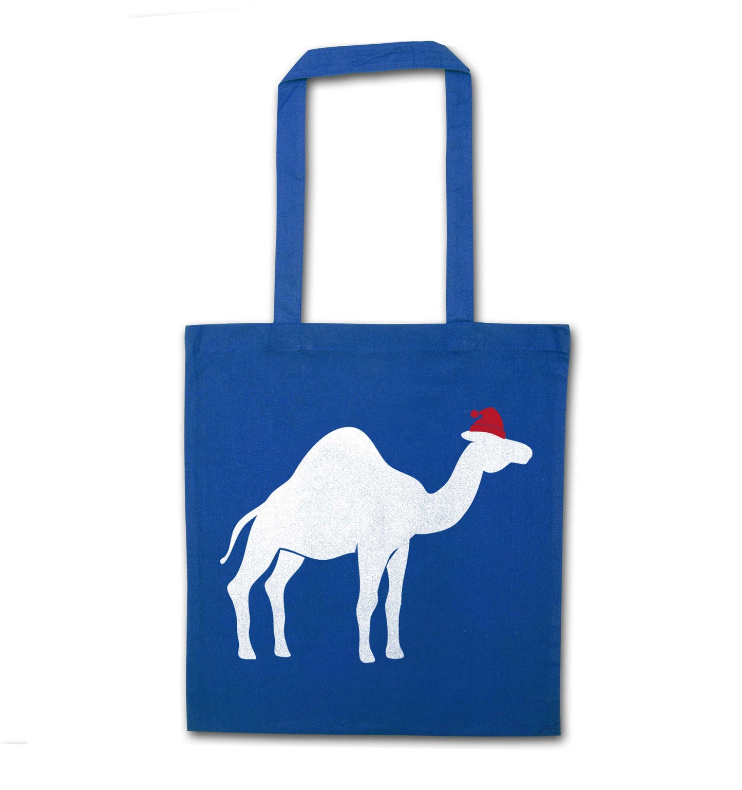 Blue camel santa blue tote bag