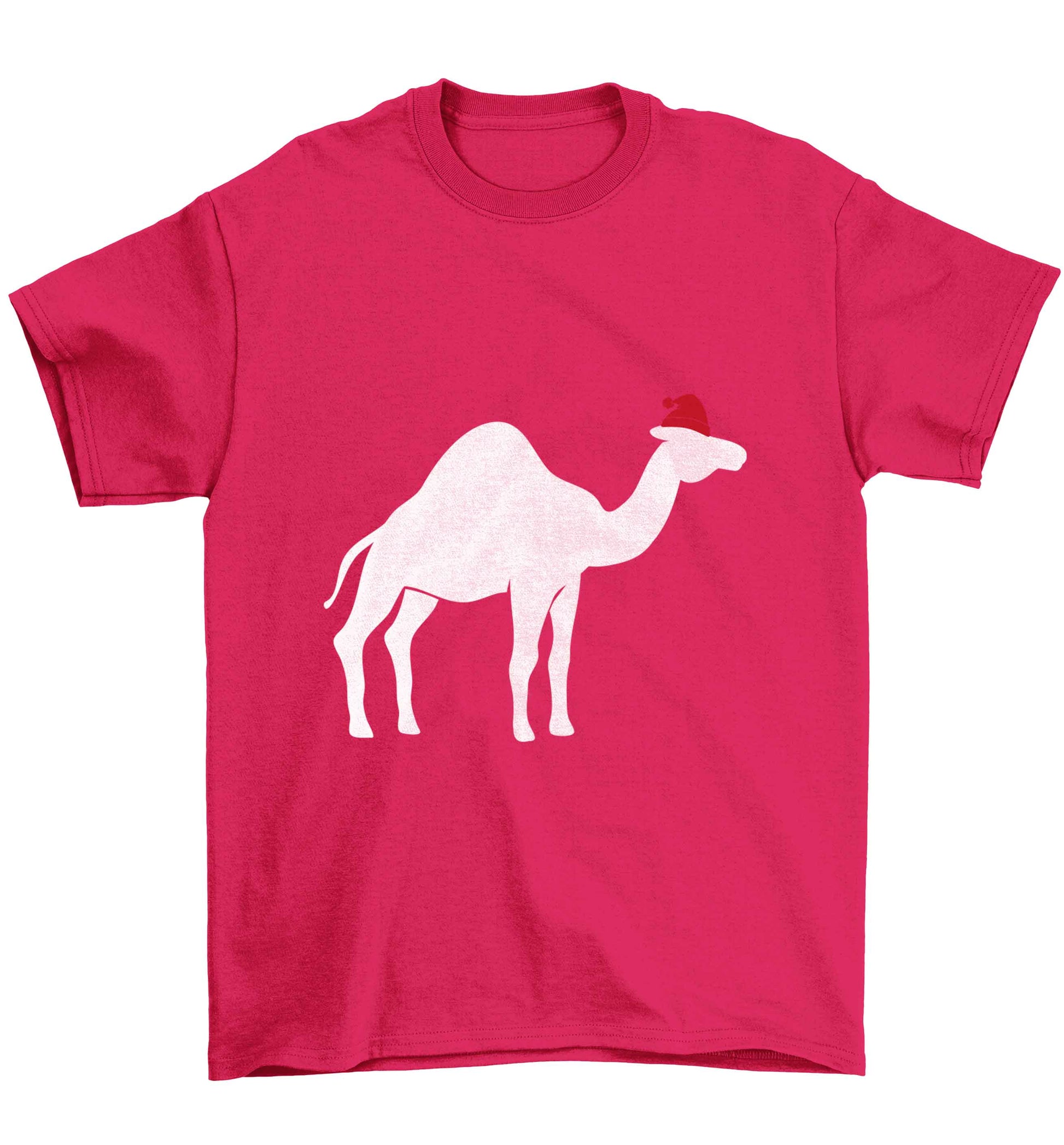 Blue camel santa Children's pink Tshirt 12-13 Years