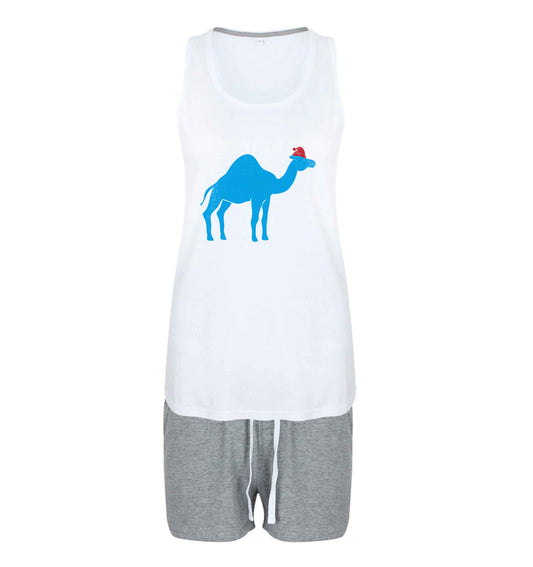 Blue camel santa size XL women's pyjama shorts set in pink 