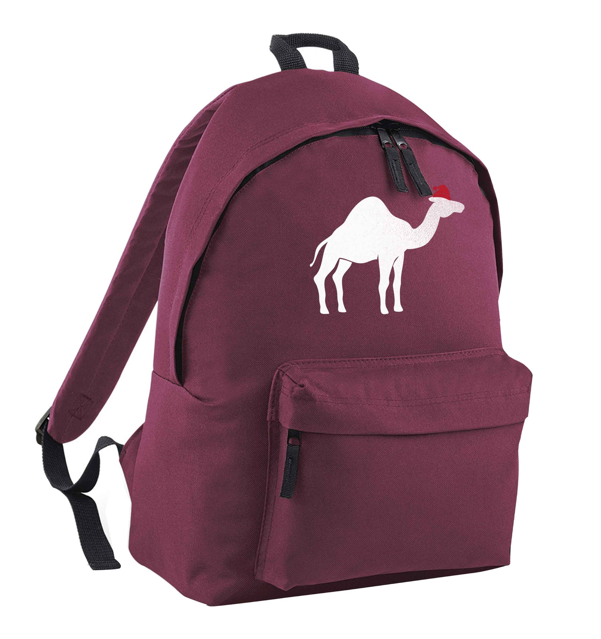 Blue camel santa maroon children's backpack