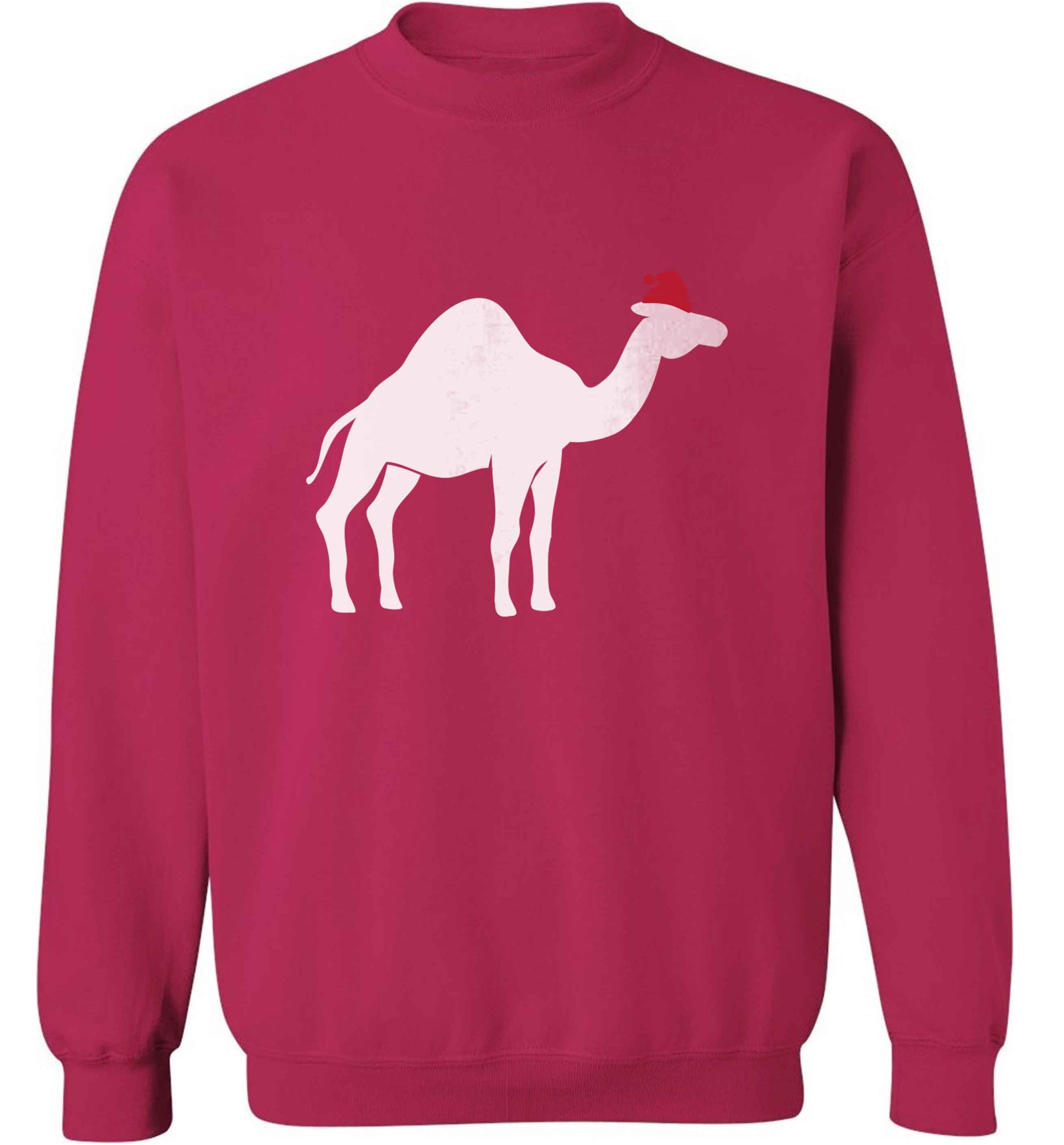 Blue camel santa adult's unisex pink sweater 2XL