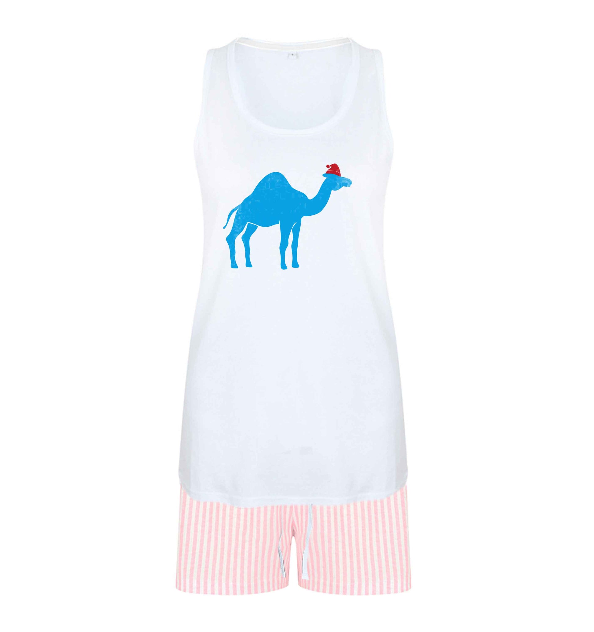 Blue camel santa size XL women's pyjama shorts set in pink 