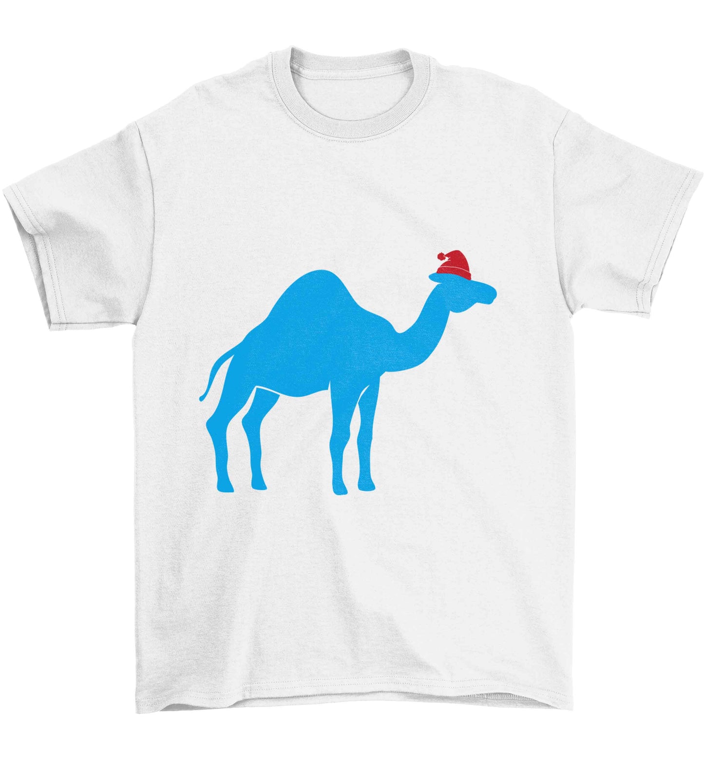 Blue camel santa Children's white Tshirt 12-13 Years