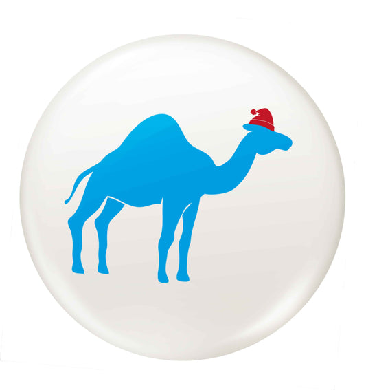 Blue camel santa small 25mm Pin badge