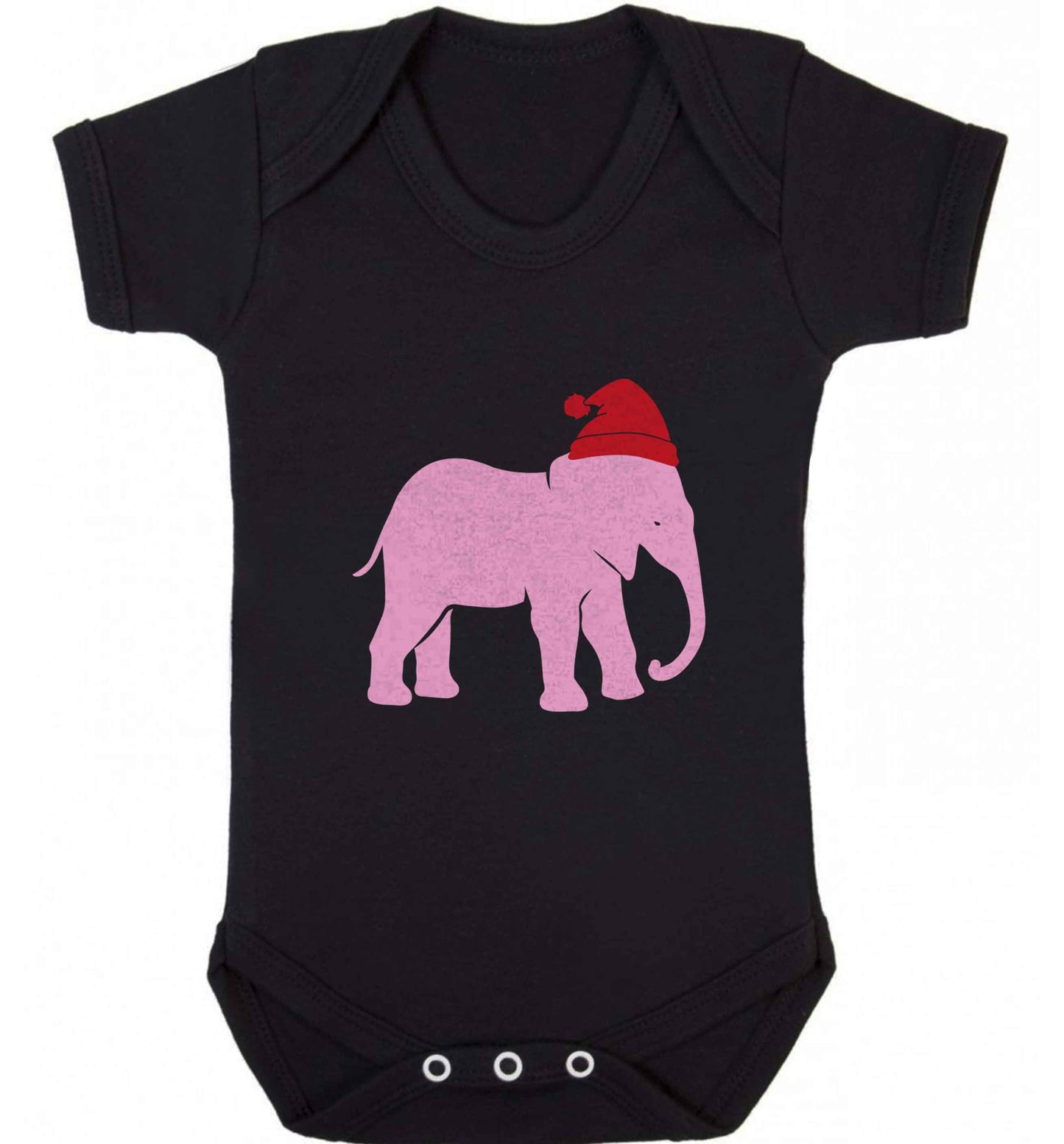 Pink elephant Santa baby vest black 18-24 months