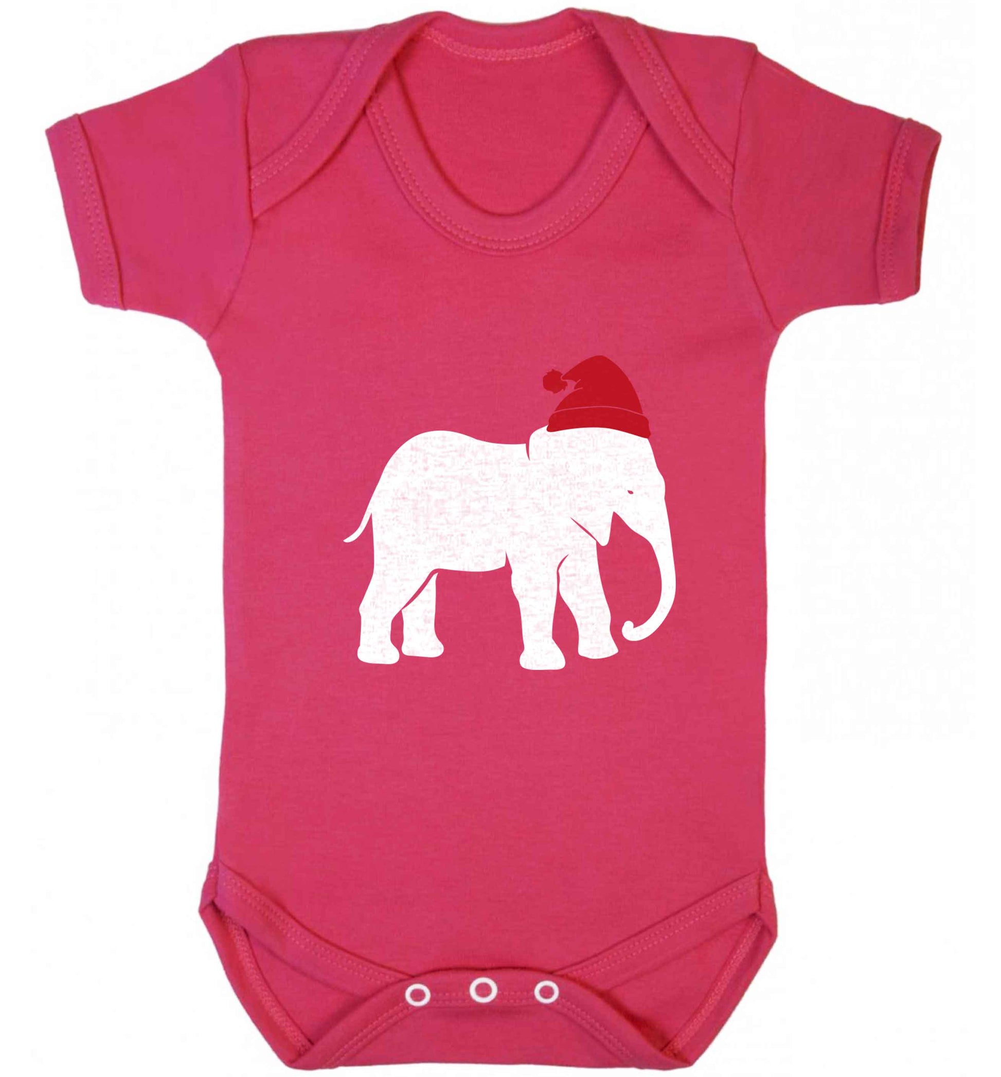 Pink elephant Santa baby vest dark pink 18-24 months