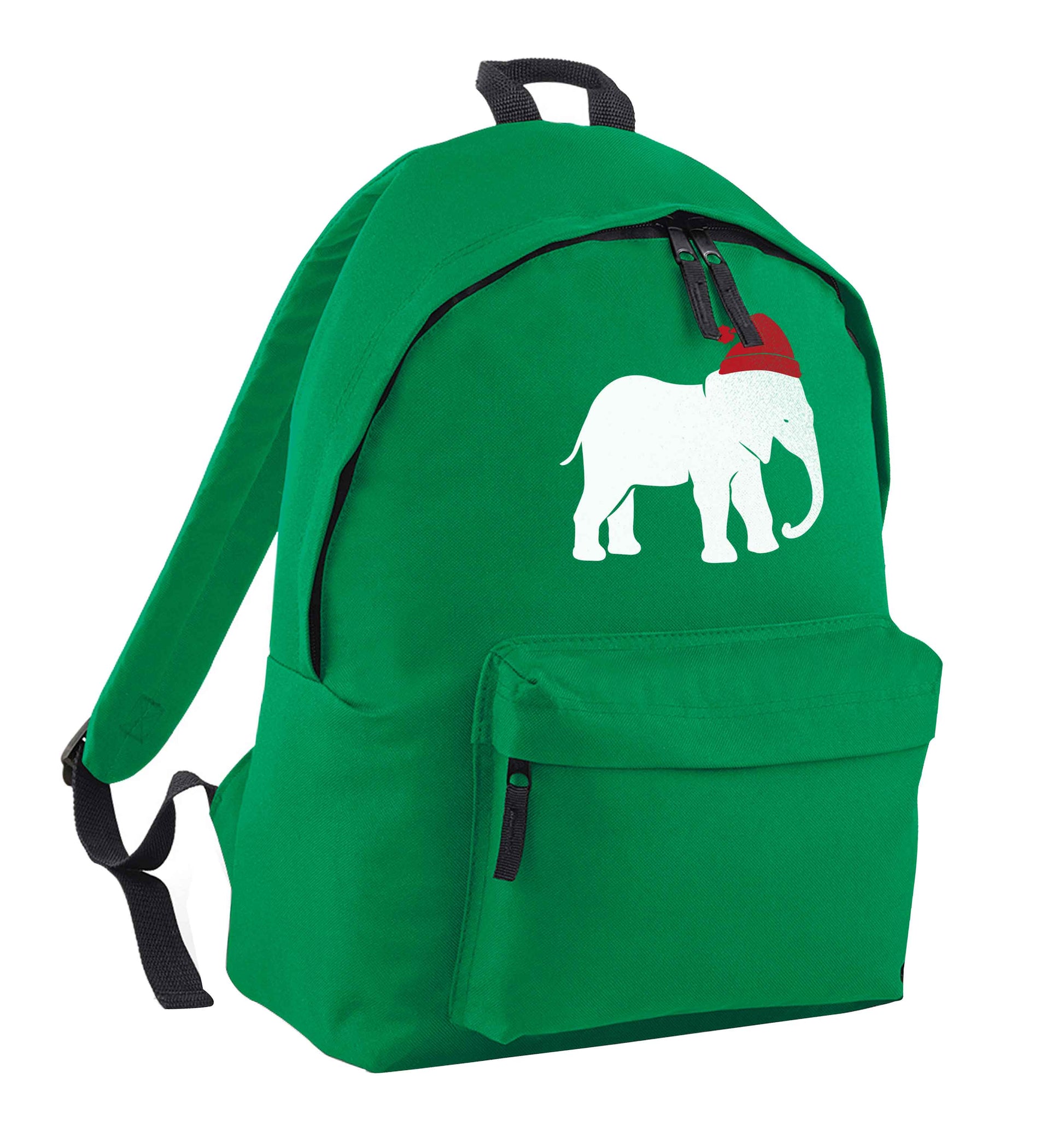 Pink elephant Santa green adults backpack