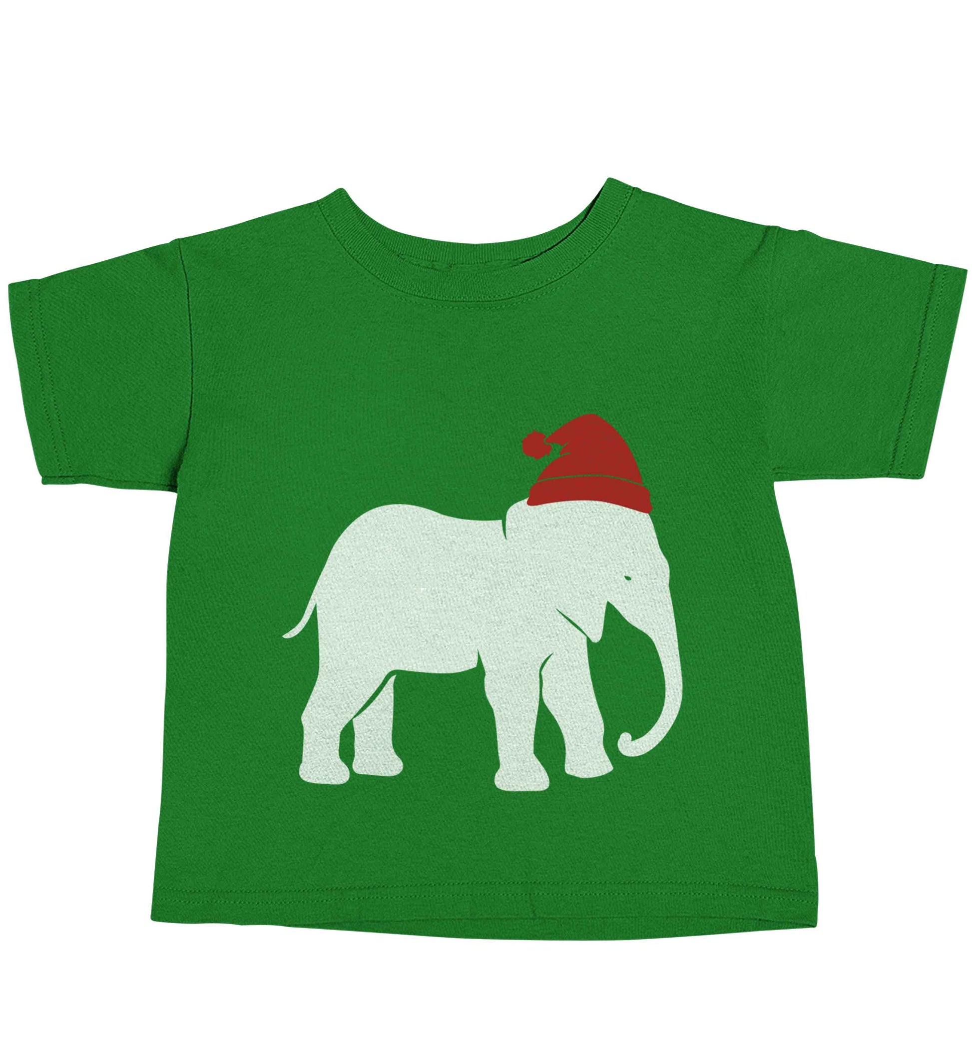 Pink elephant Santa green baby toddler Tshirt 2 Years