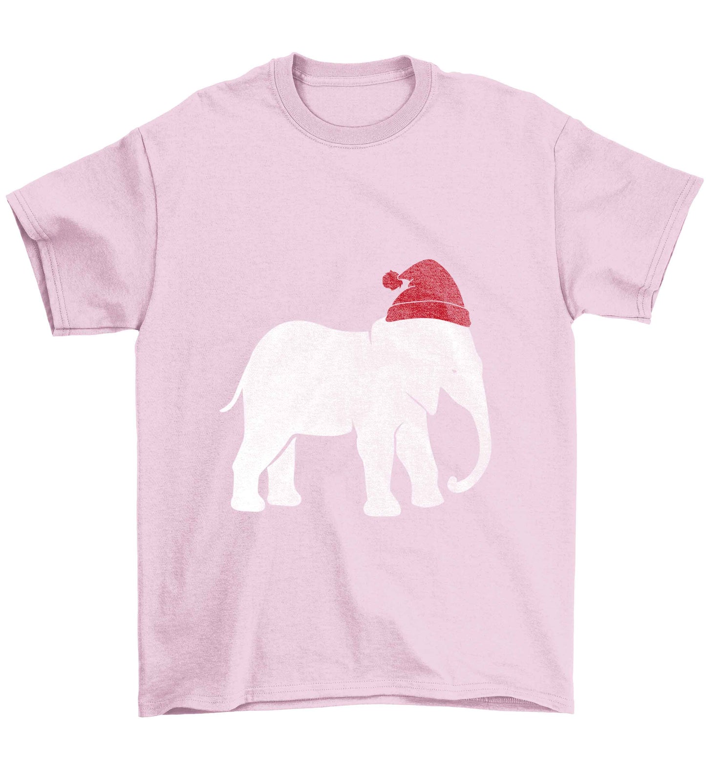 Pink elephant Santa Children's light pink Tshirt 12-13 Years