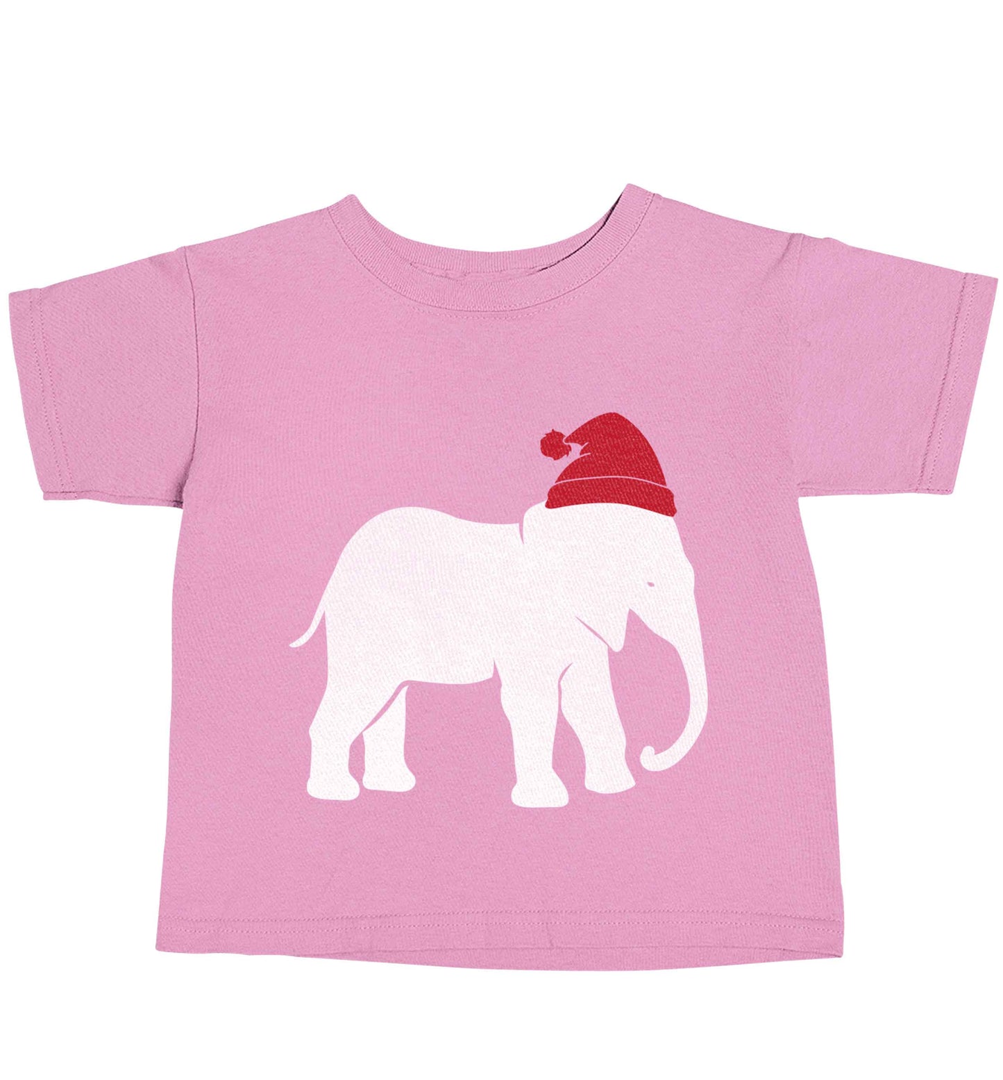 Pink elephant Santa light pink baby toddler Tshirt 2 Years
