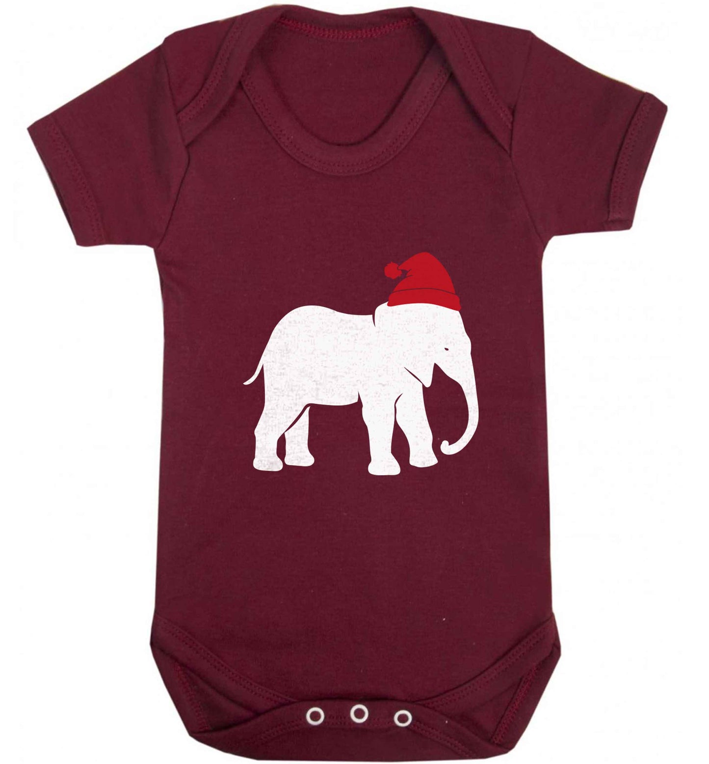 Pink elephant Santa baby vest maroon 18-24 months