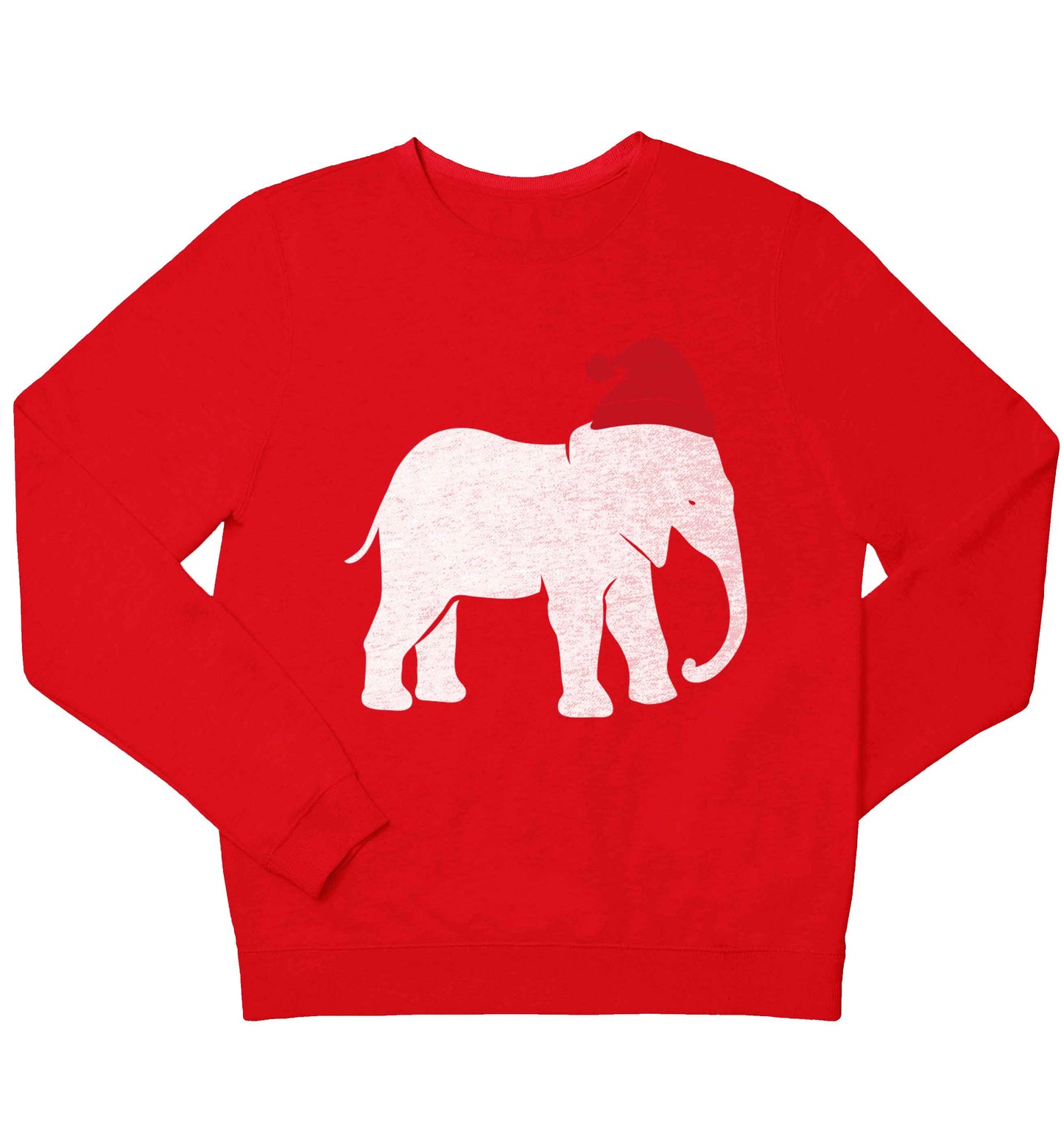 Pink elephant Santa children's grey sweater 12-13 Years