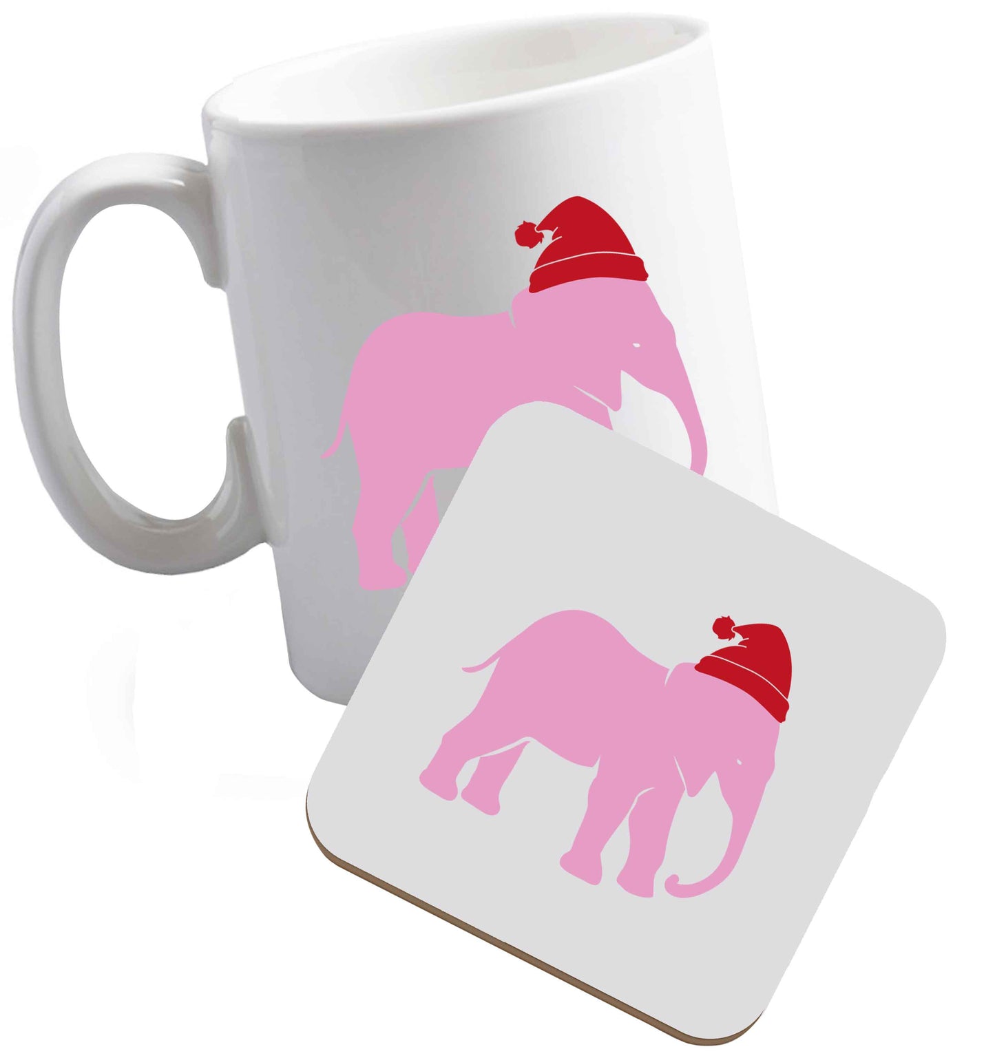 10 oz Tis The Season to Drink Whisky ceramic mug and coaster set right handed