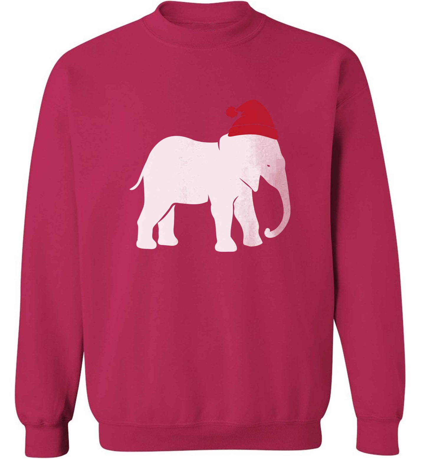 Pink elephant Santa adult's unisex pink sweater 2XL