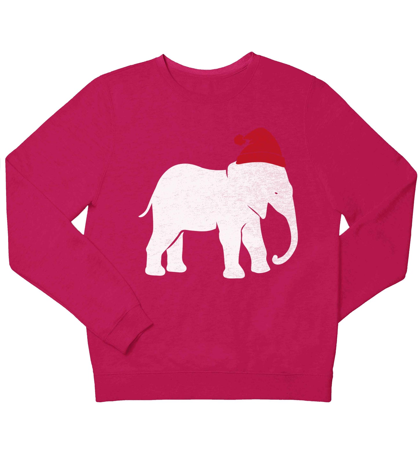 Pink elephant Santa children's pink sweater 12-13 Years