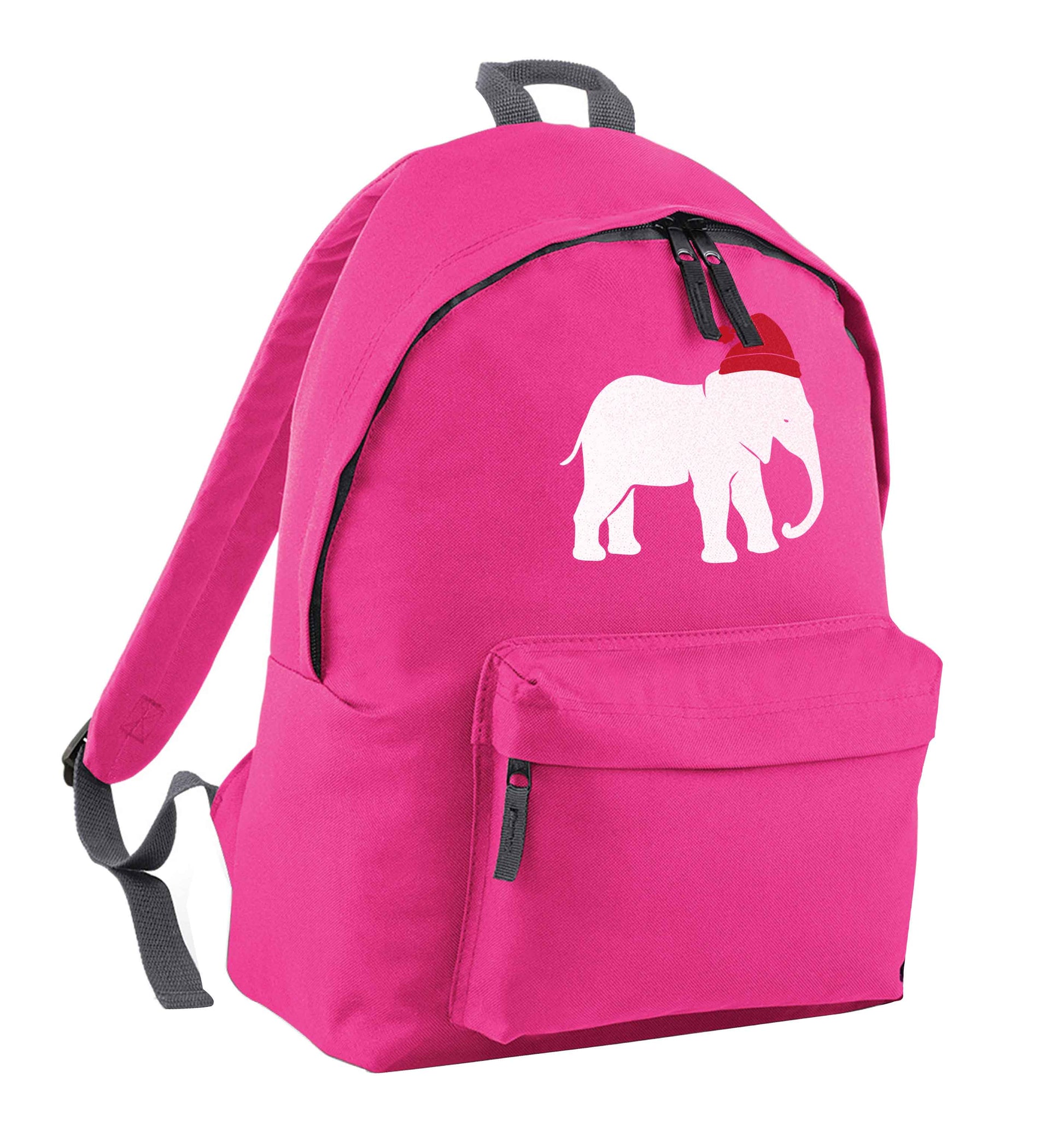 Pink elephant Santa pink children's backpack
