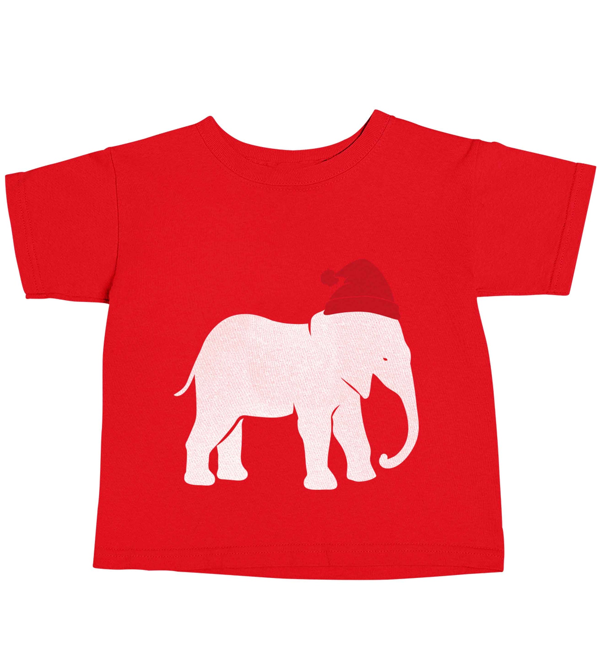 Pink elephant Santa red baby toddler Tshirt 2 Years