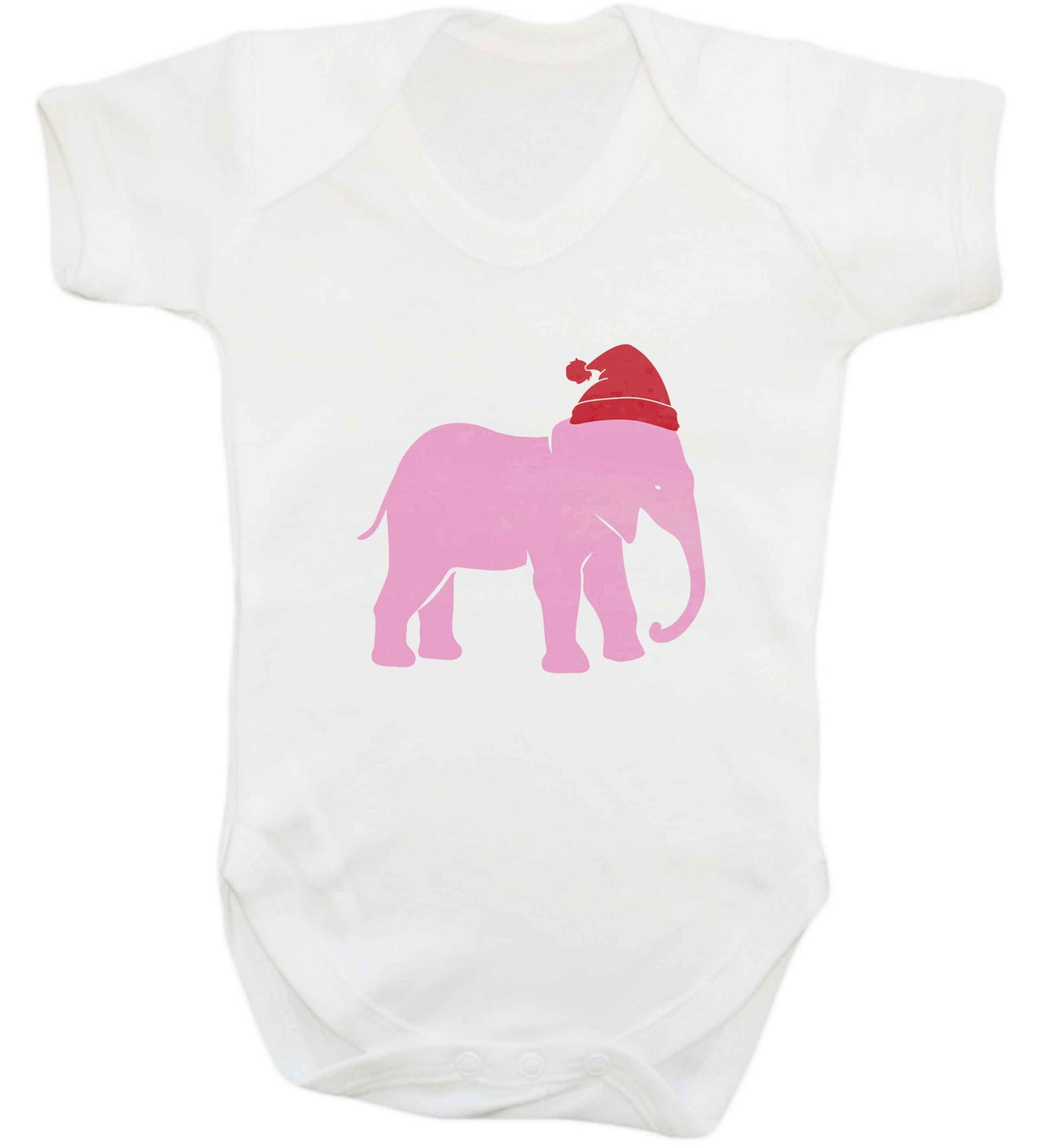 Pink elephant Santa baby vest white 18-24 months