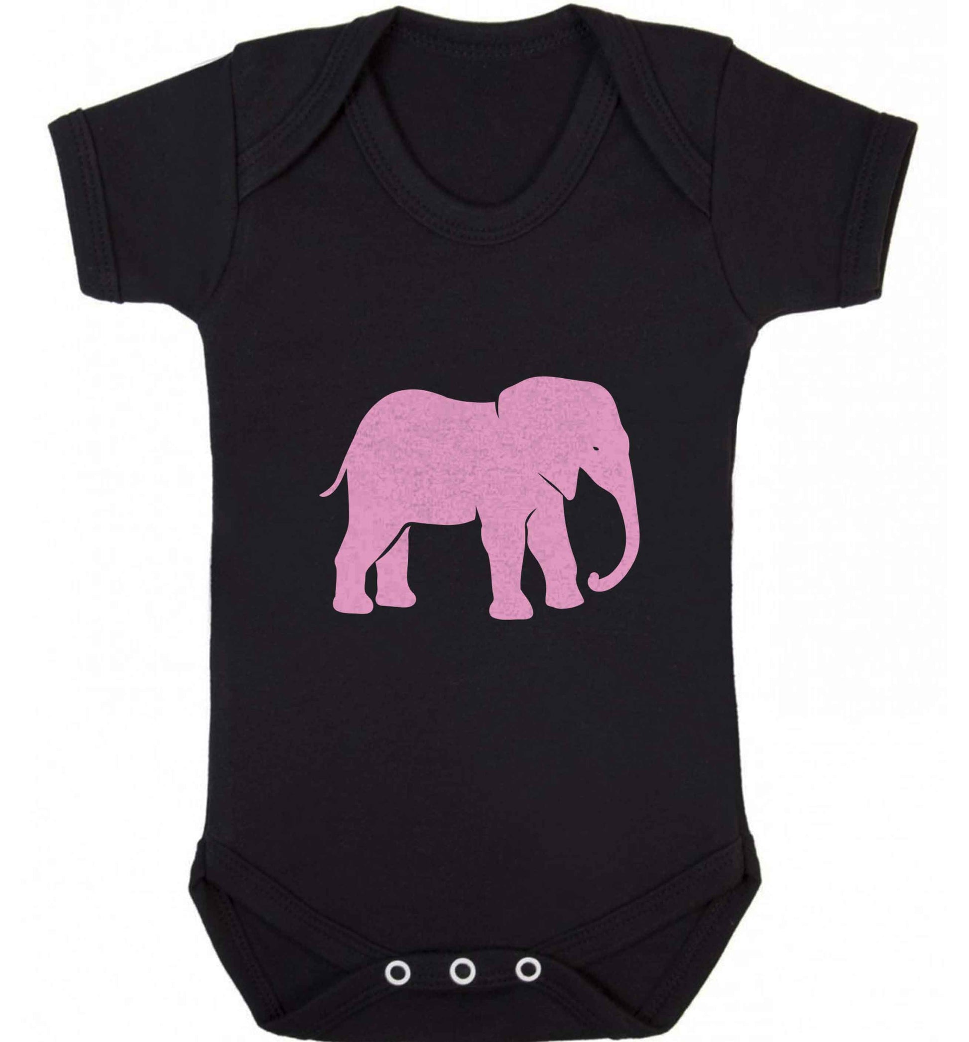 Pink elephant baby vest black 18-24 months