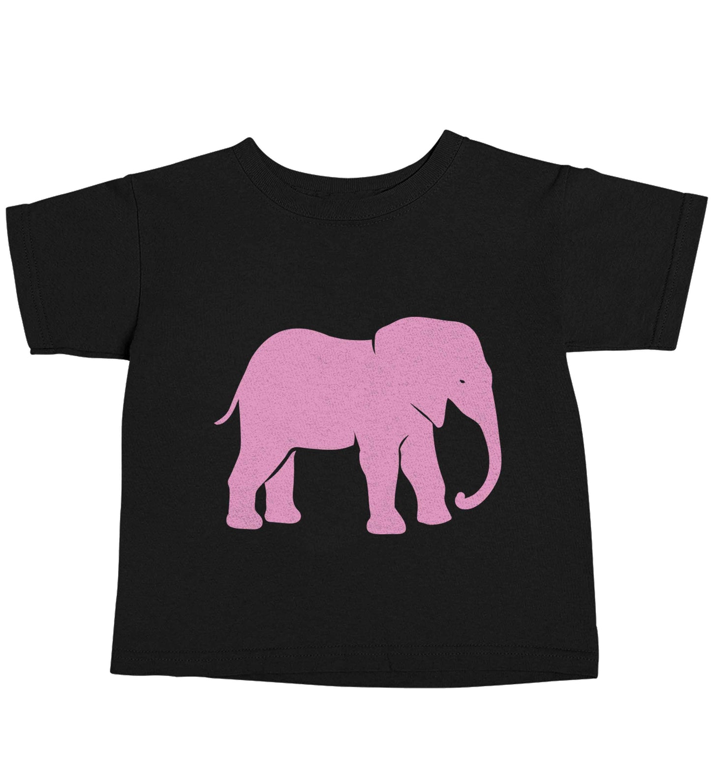 Pink elephant Black baby toddler Tshirt 2 years