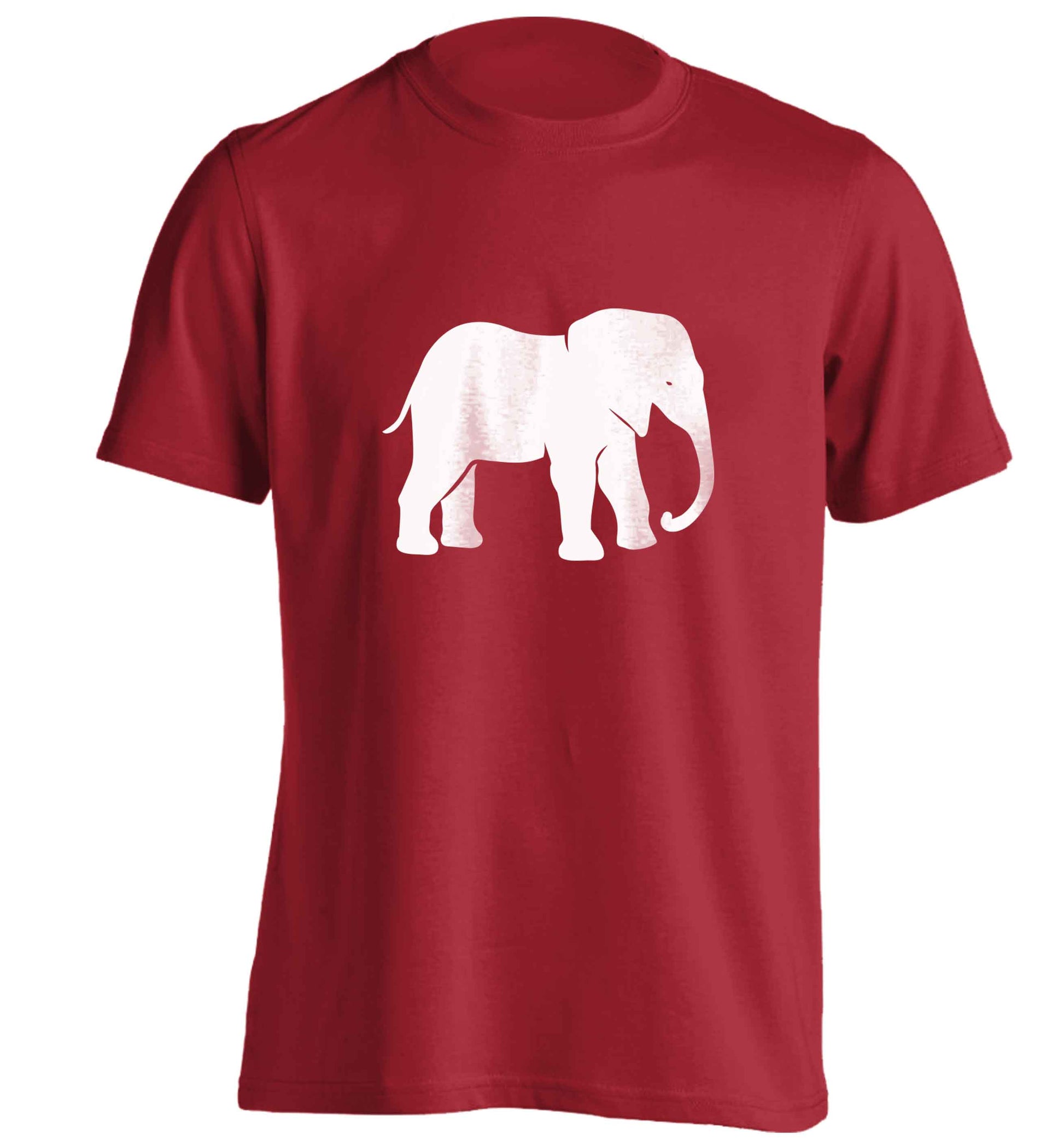 Pink elephant adults unisex red Tshirt 2XL