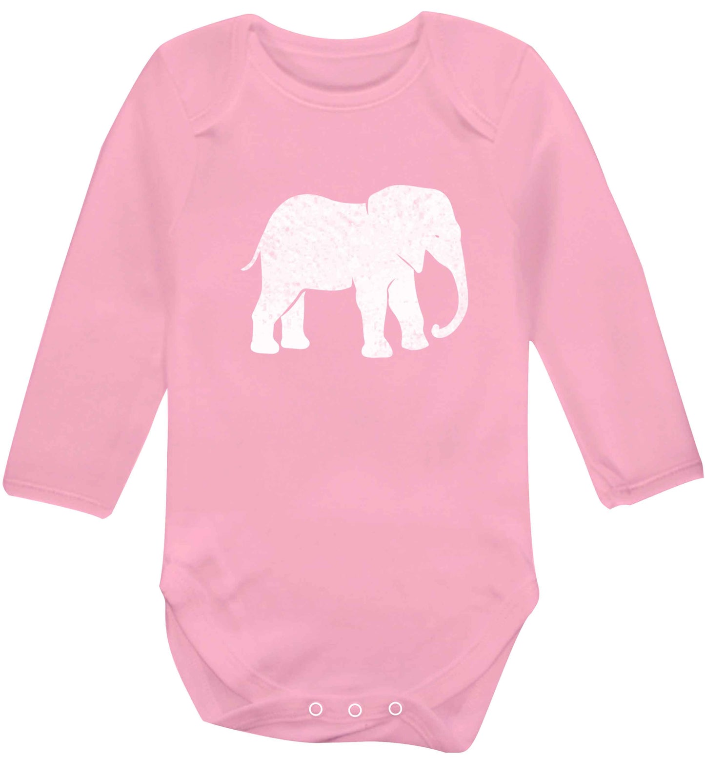 Pink elephant baby vest long sleeved pale pink 6-12 months