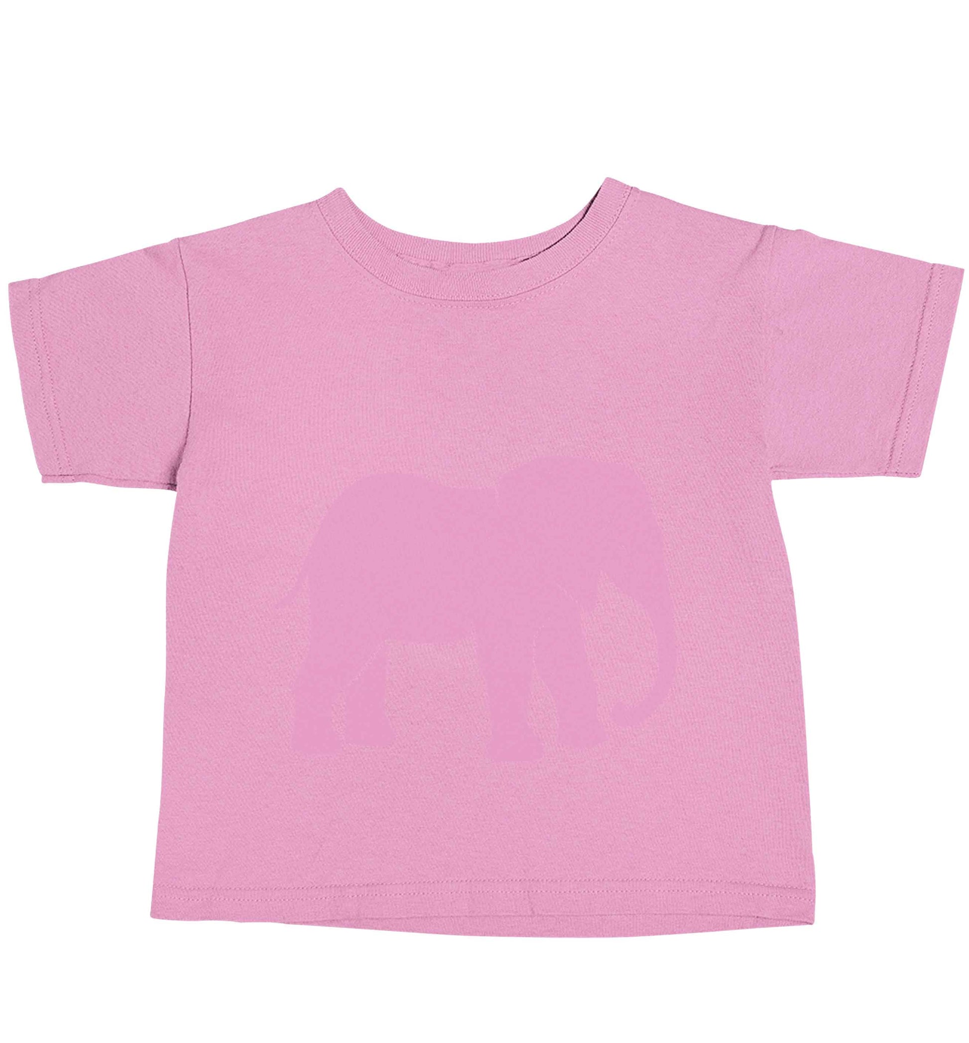 Pink elephant light pink baby toddler Tshirt 2 Years