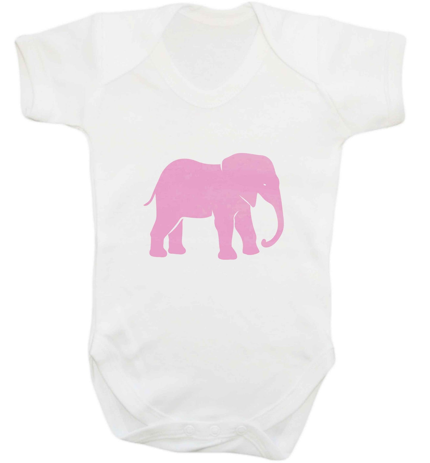 Pink elephant baby vest white 18-24 months