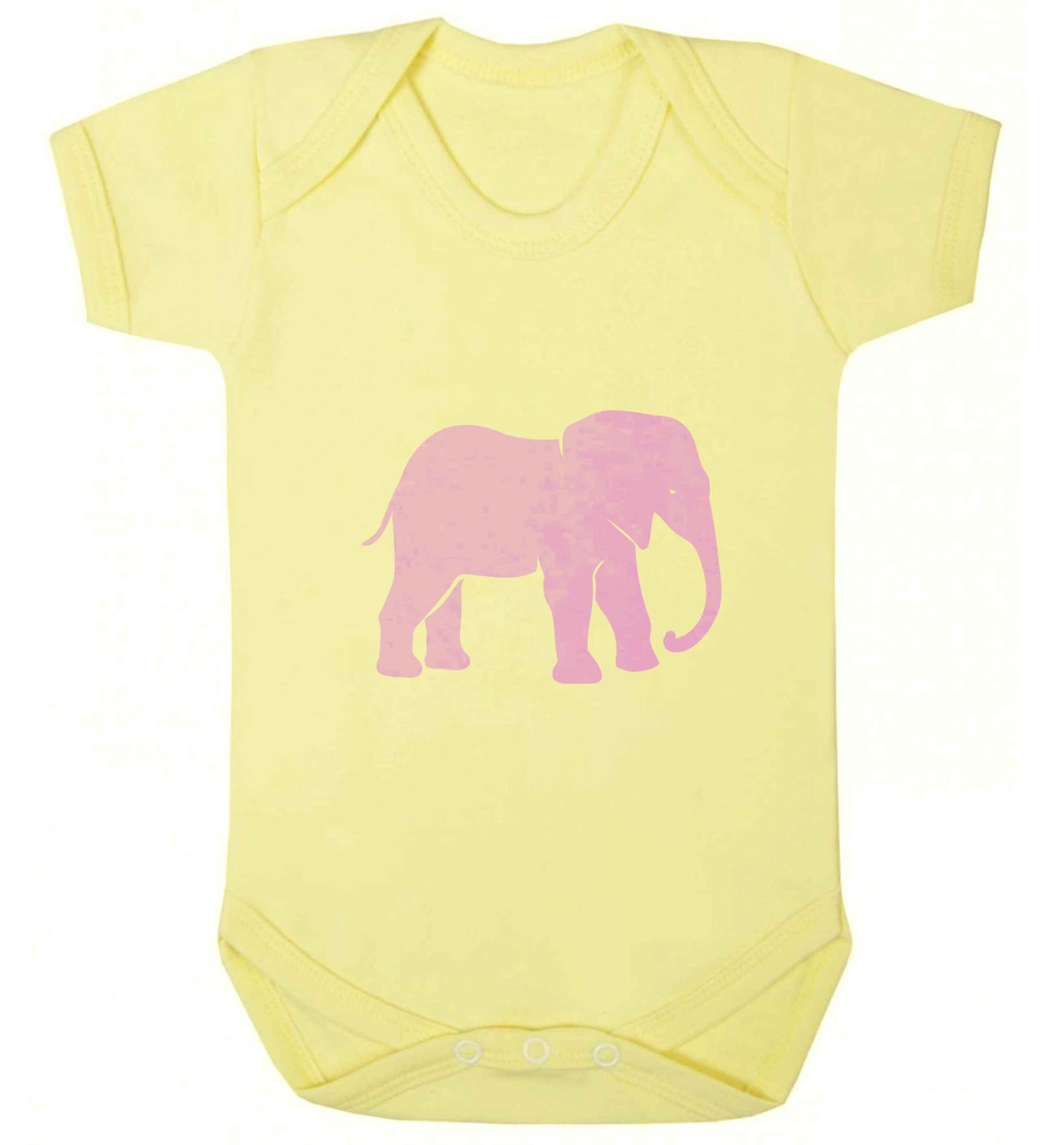 Pink elephant baby vest pale yellow 18-24 months