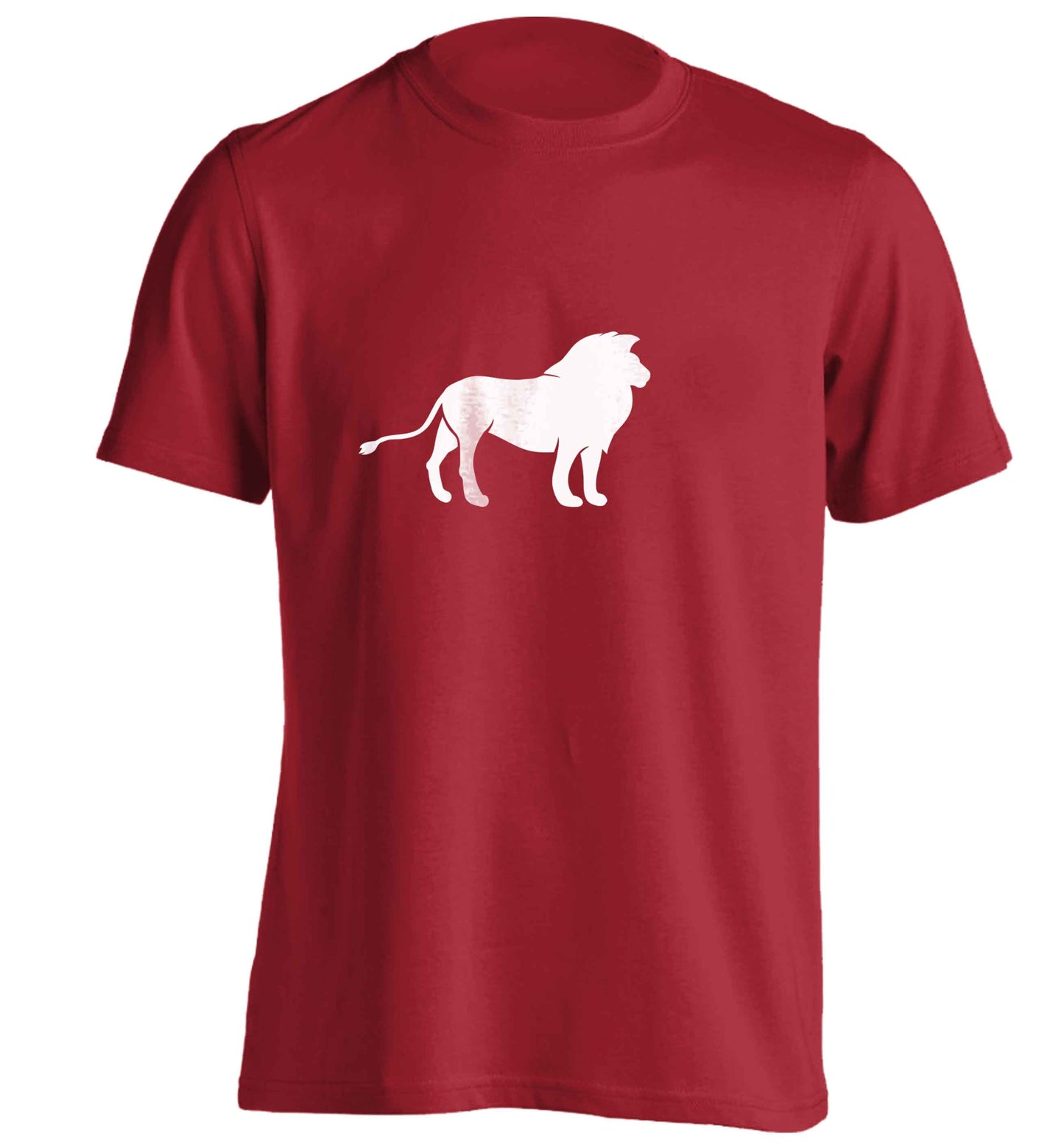 Gold lion adults unisex red Tshirt 2XL