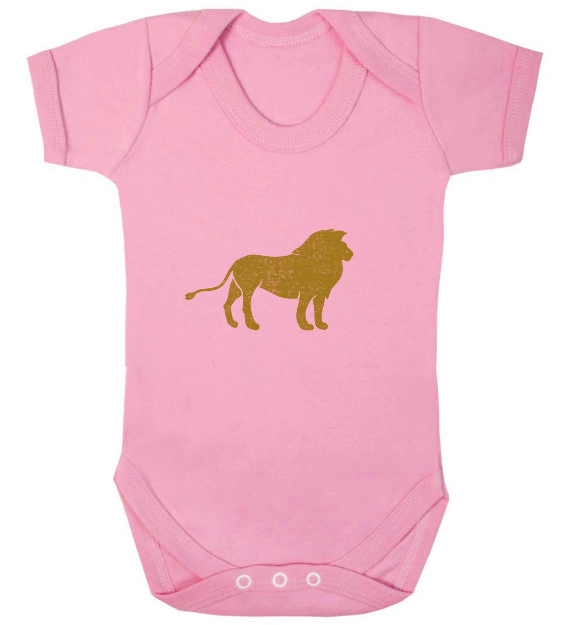 Gold lion baby vest pale pink 18-24 months