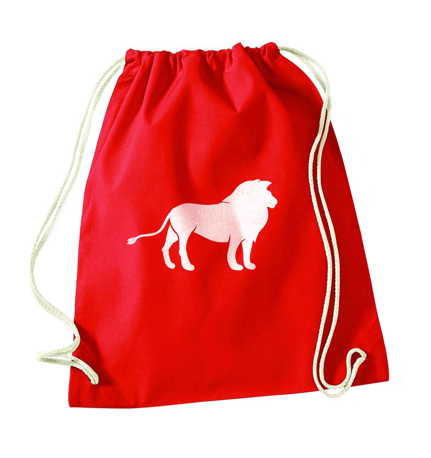 Gold lion red drawstring bag 