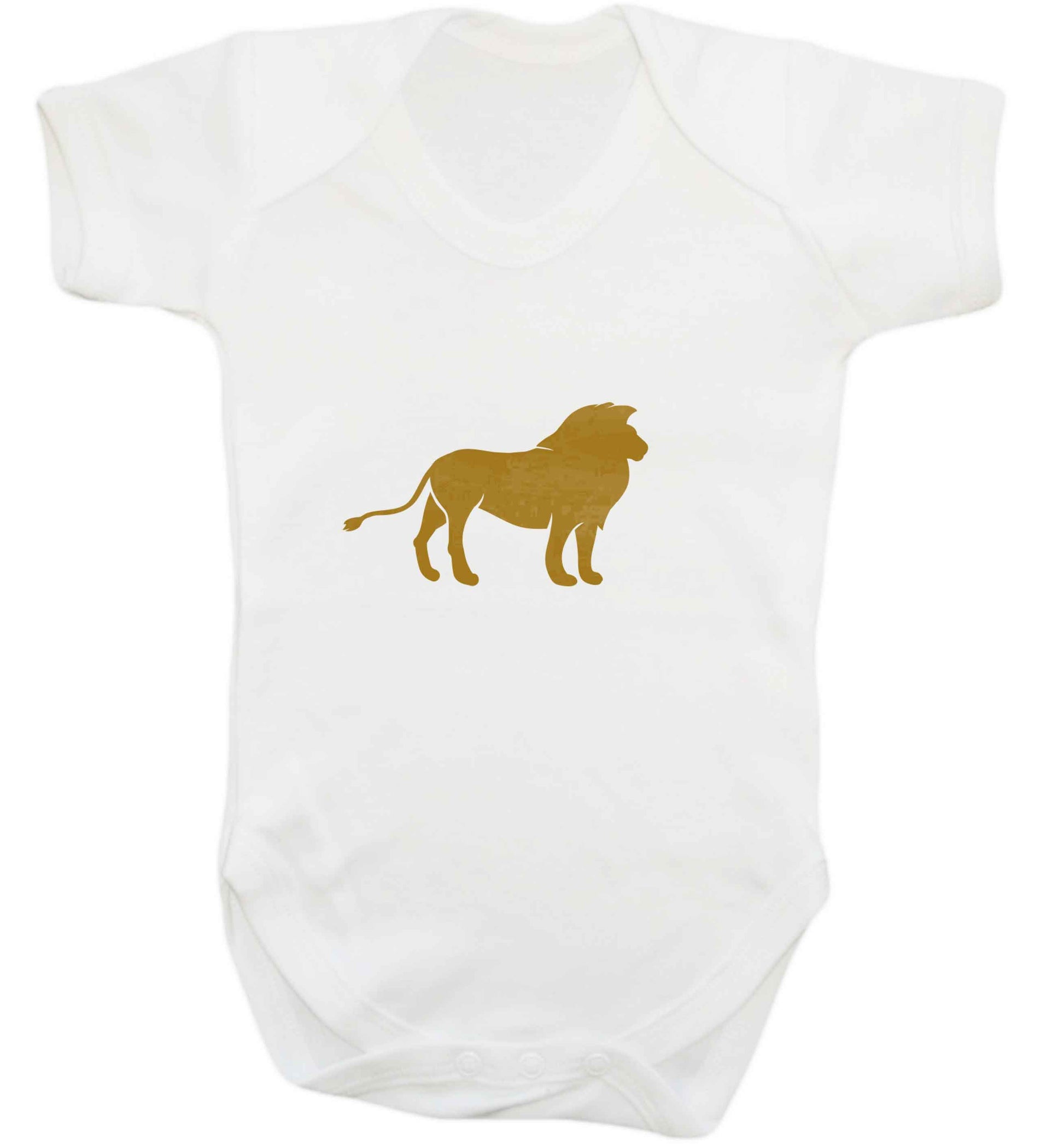 Gold lion baby vest white 18-24 months