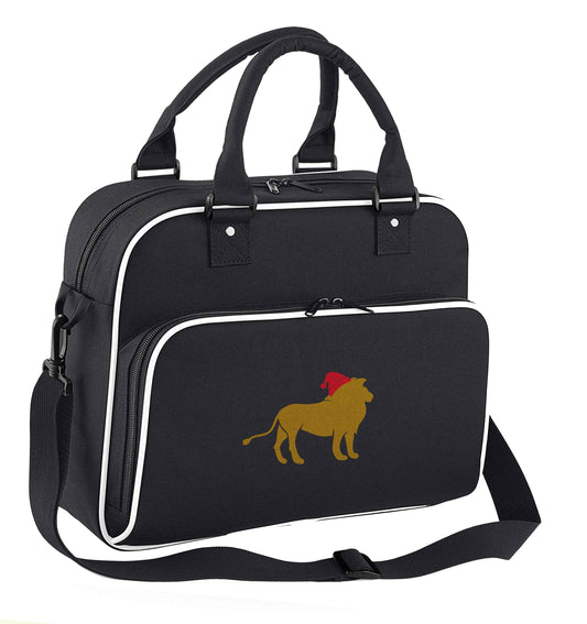 Gold lion santa children's dance bag black with white detail