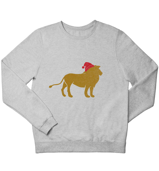 Gold lion santa children's grey sweater 12-13 Years