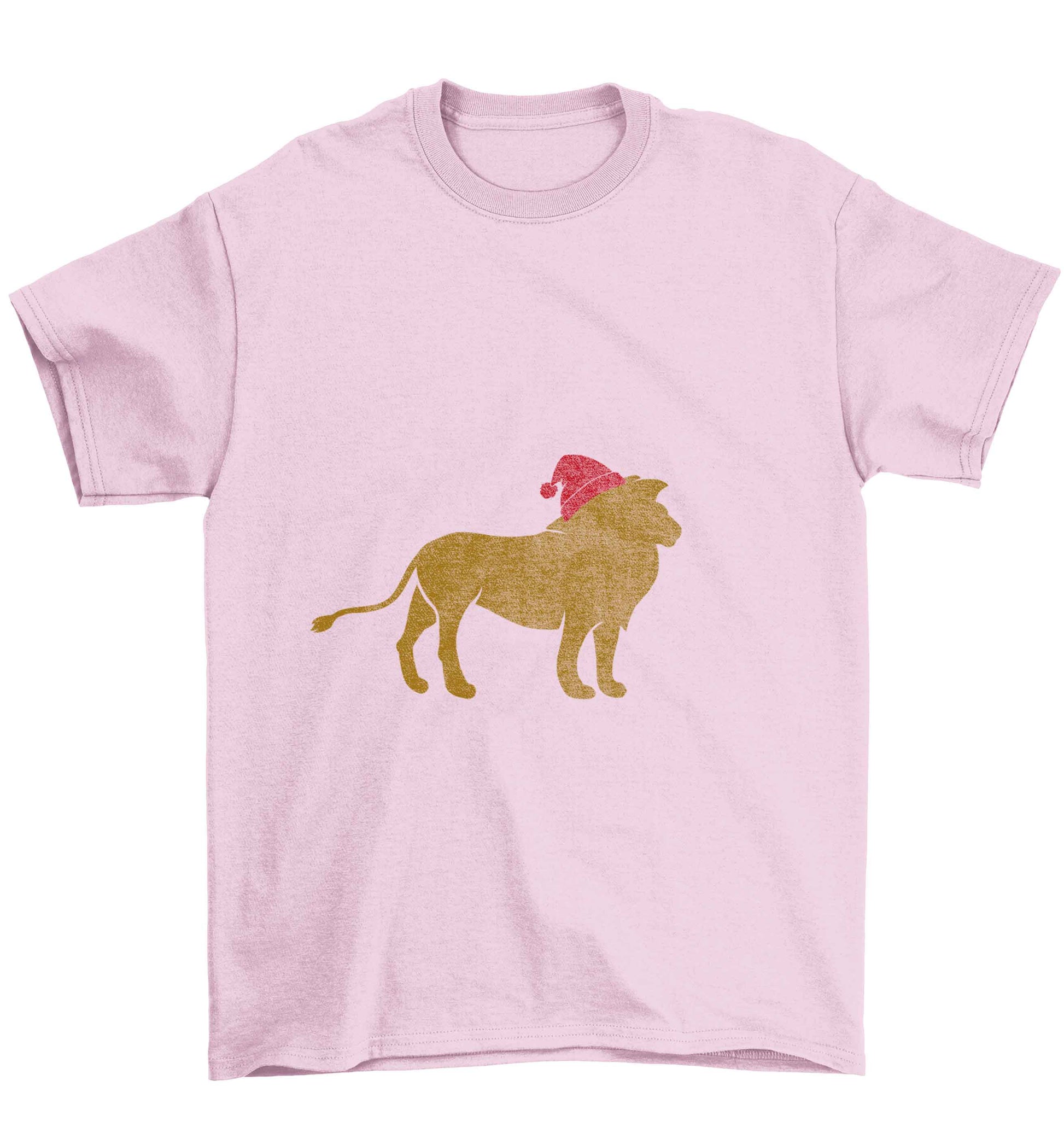 Gold lion santa Children's light pink Tshirt 12-13 Years