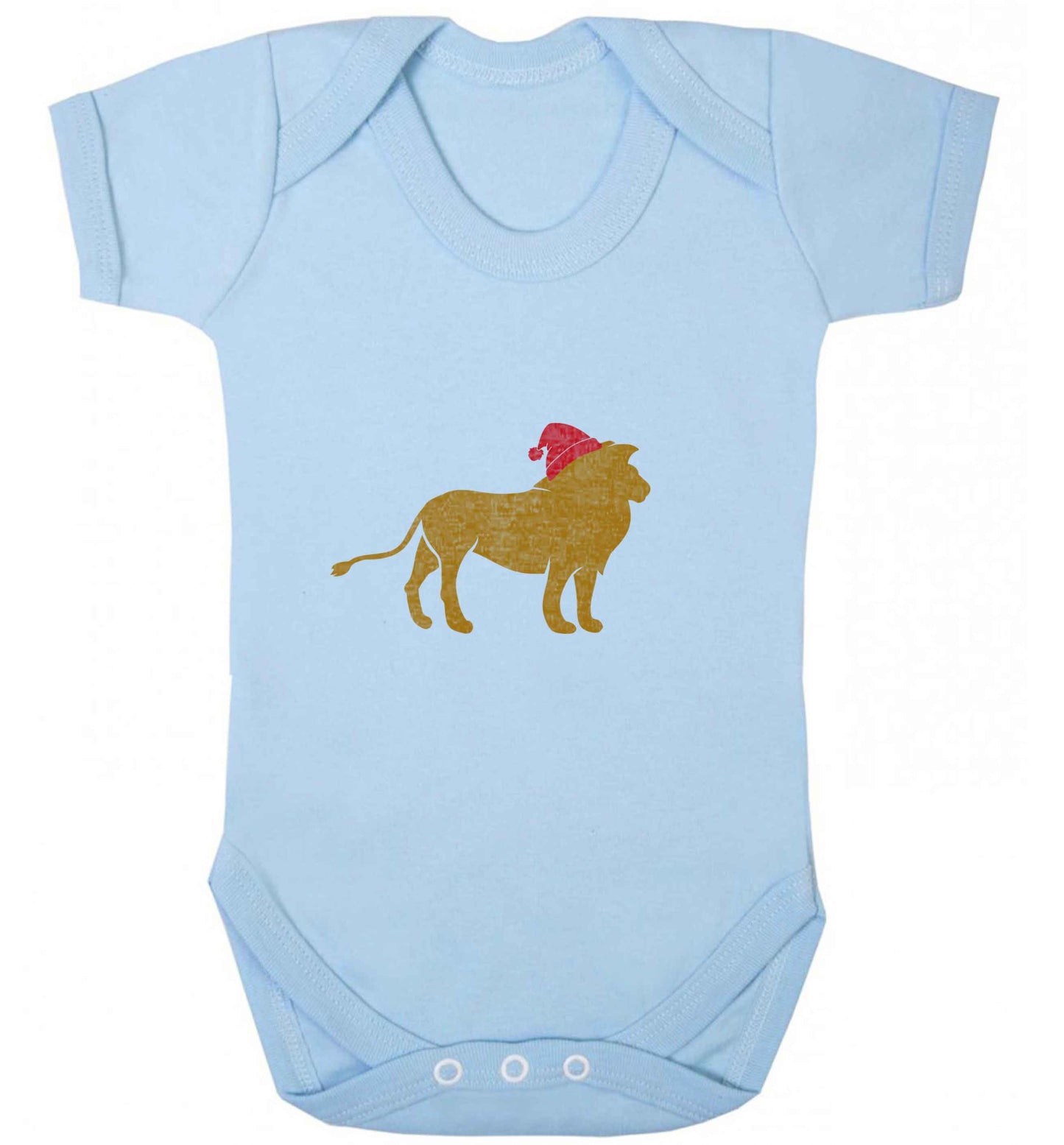 Gold lion santa baby vest pale blue 18-24 months