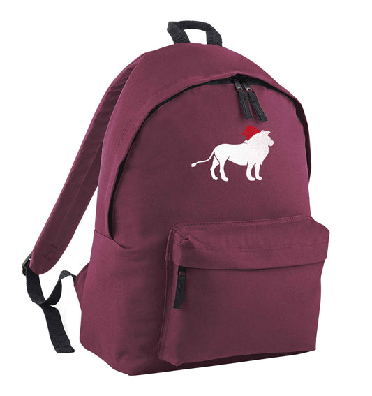 Gold lion santa maroon children's backpack