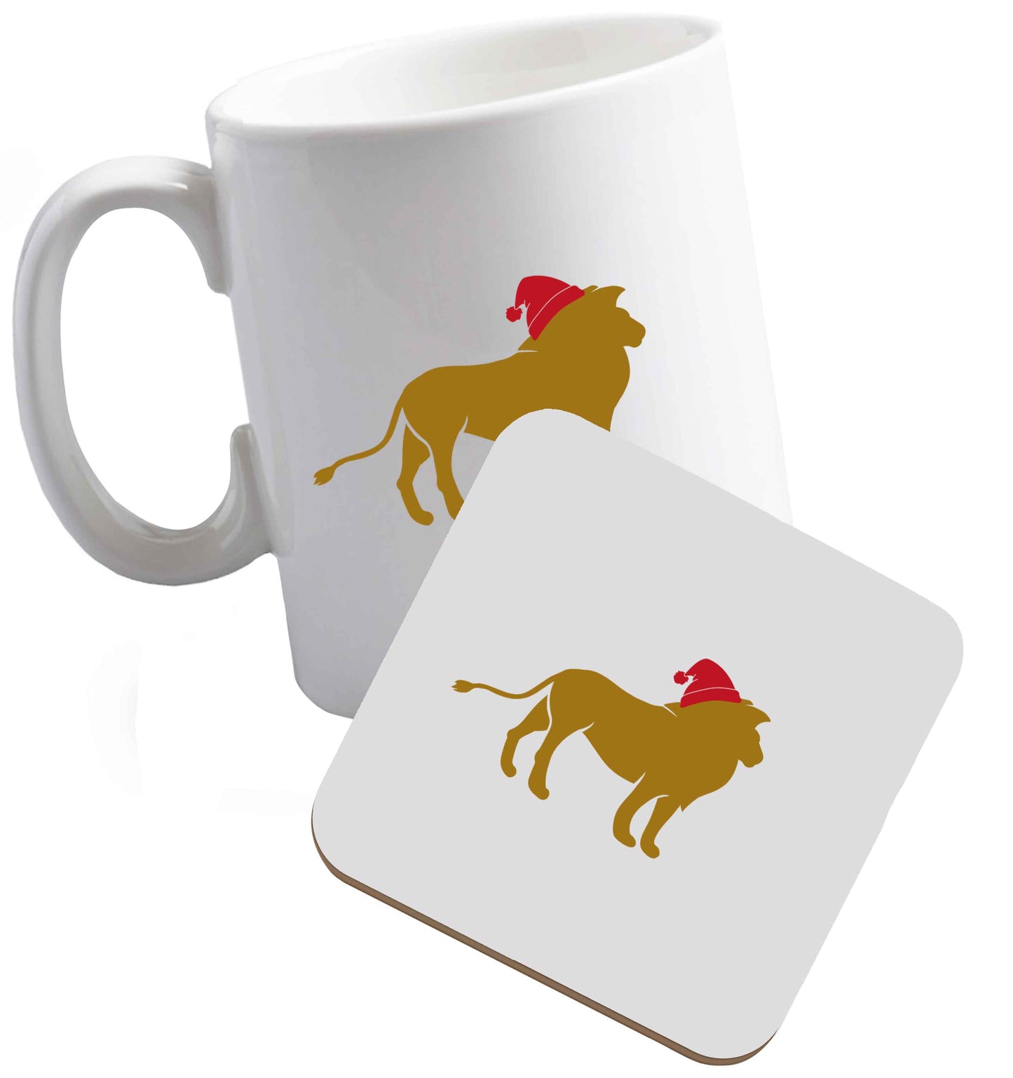 10 oz Tis The Season to Drink Whisky ceramic mug and coaster set right handed
