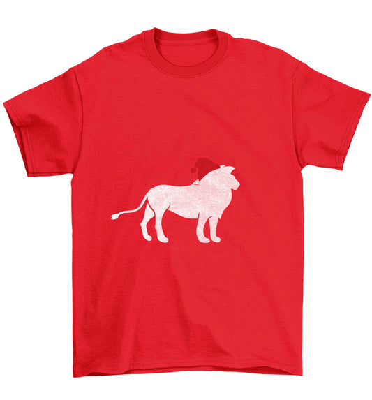 Gold lion santa Children's red Tshirt 12-13 Years