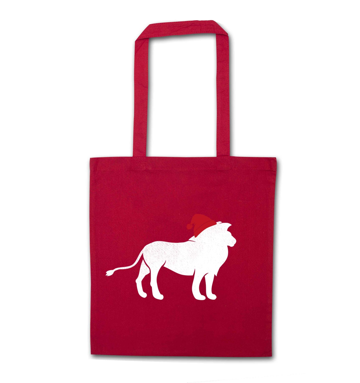 Gold lion santa red tote bag