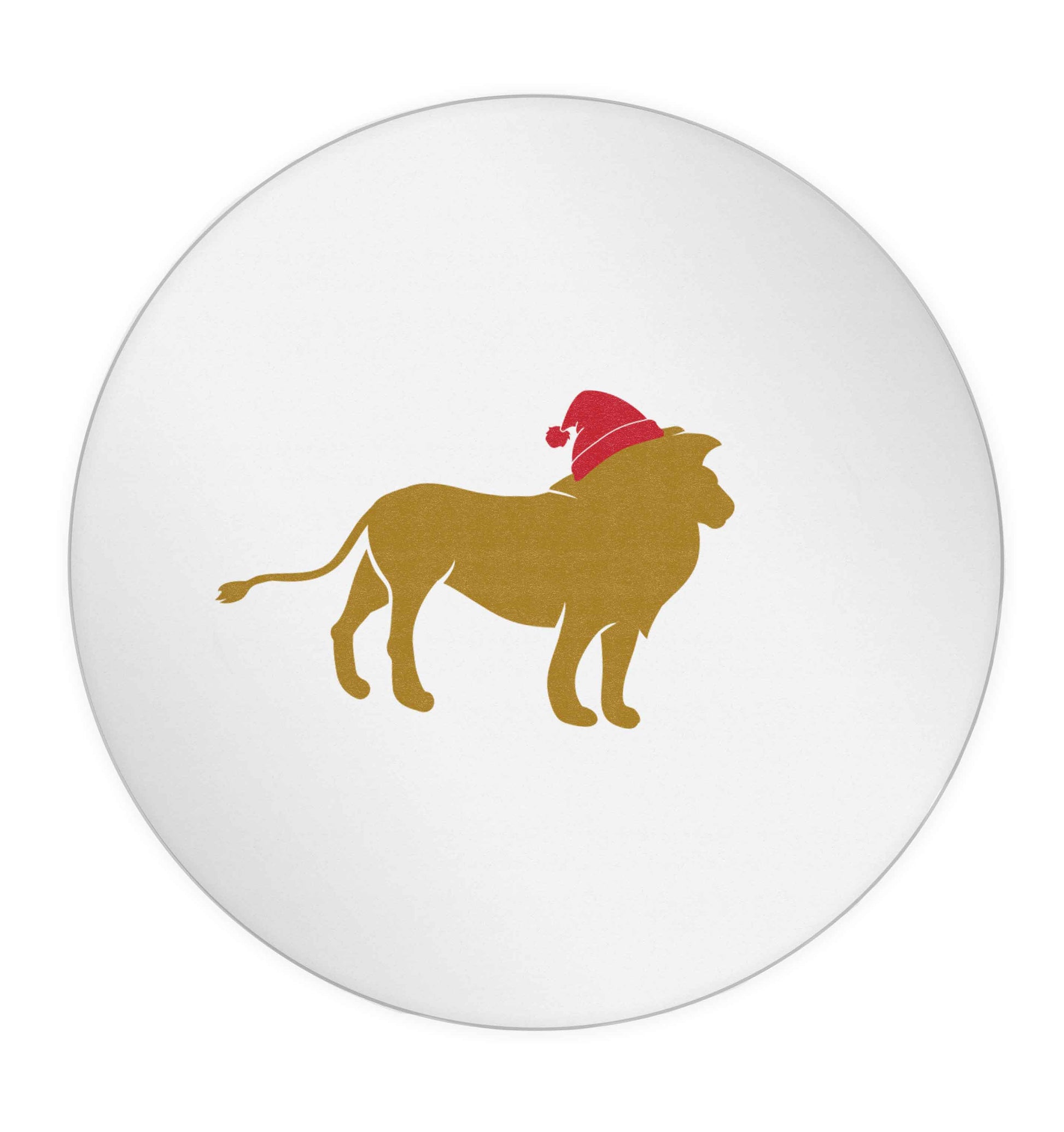 Gold lion santa 24 @ 45mm matt circle stickers