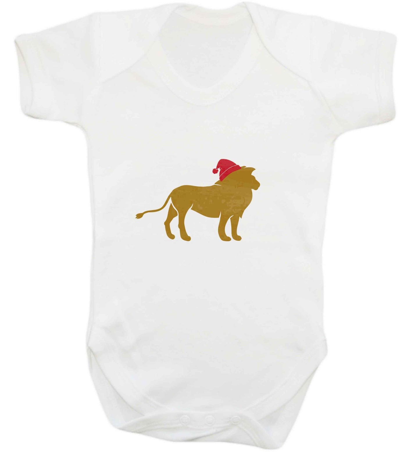 Gold lion santa baby vest white 18-24 months