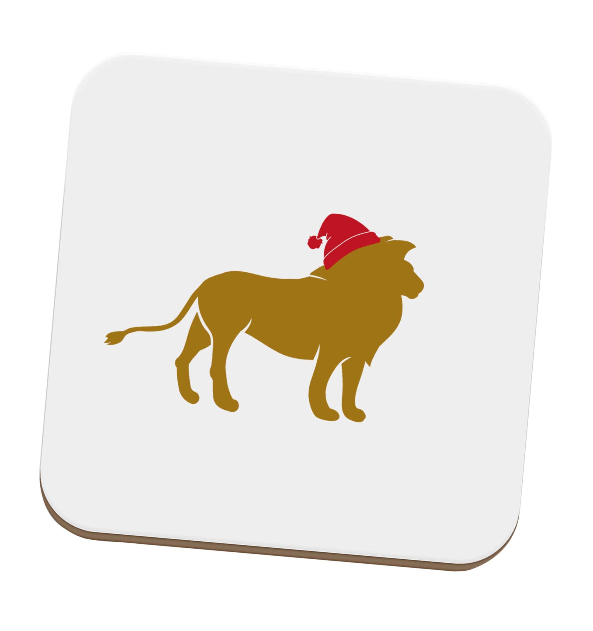 Gold lion santa set of four coasters