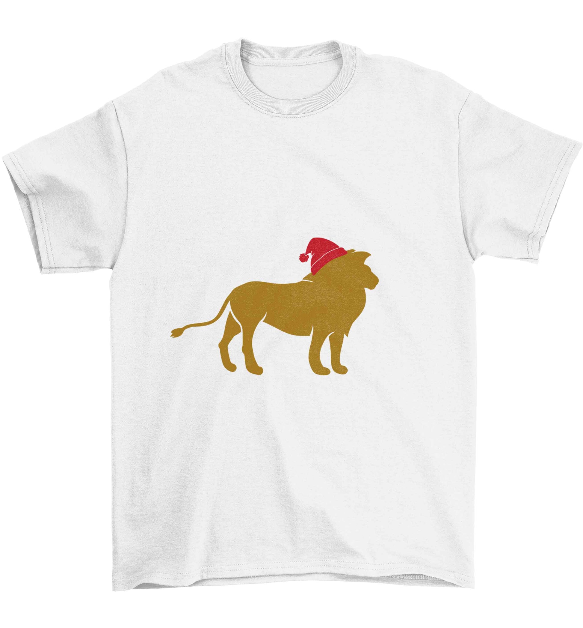Gold lion santa Children's white Tshirt 12-13 Years