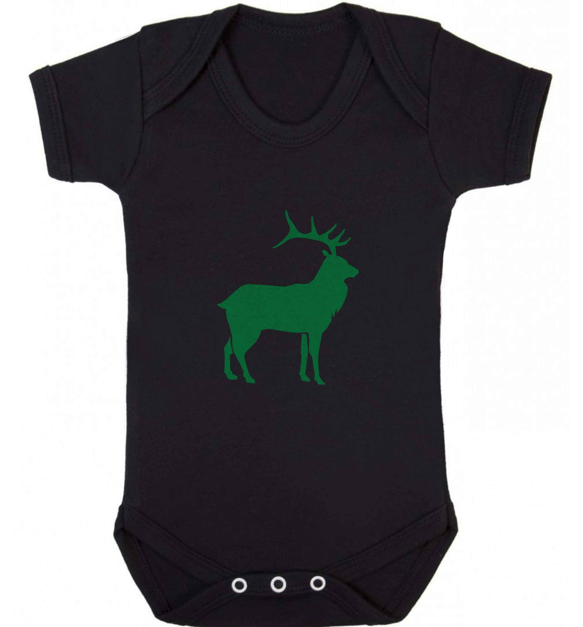Green stag baby vest black 18-24 months