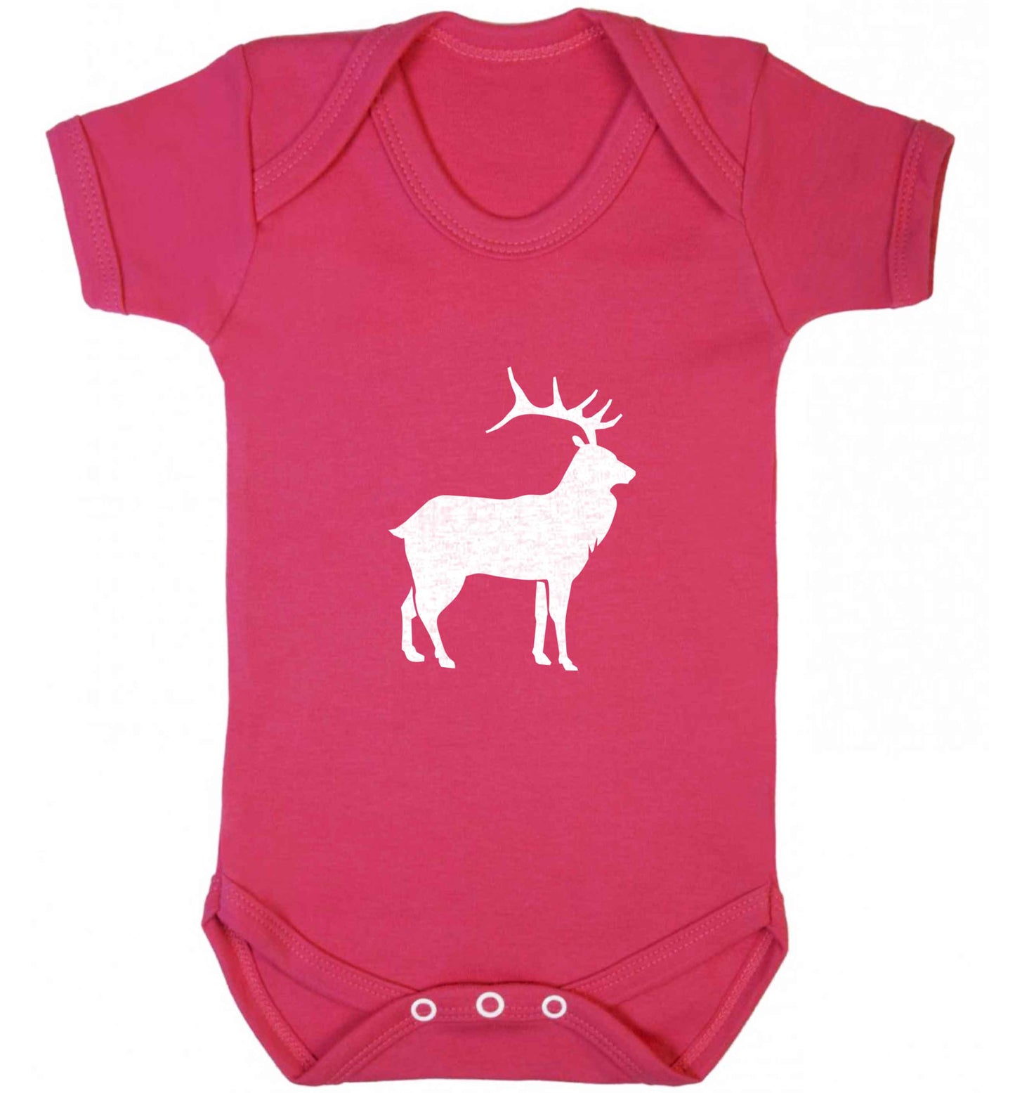 Green stag baby vest dark pink 18-24 months