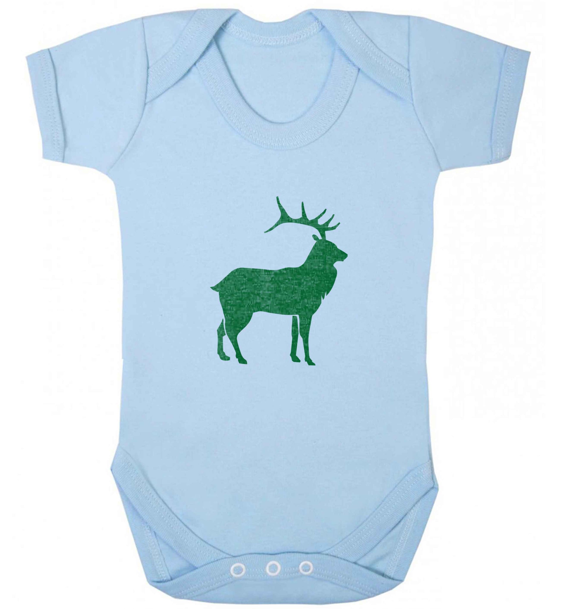 Green stag baby vest pale blue 18-24 months