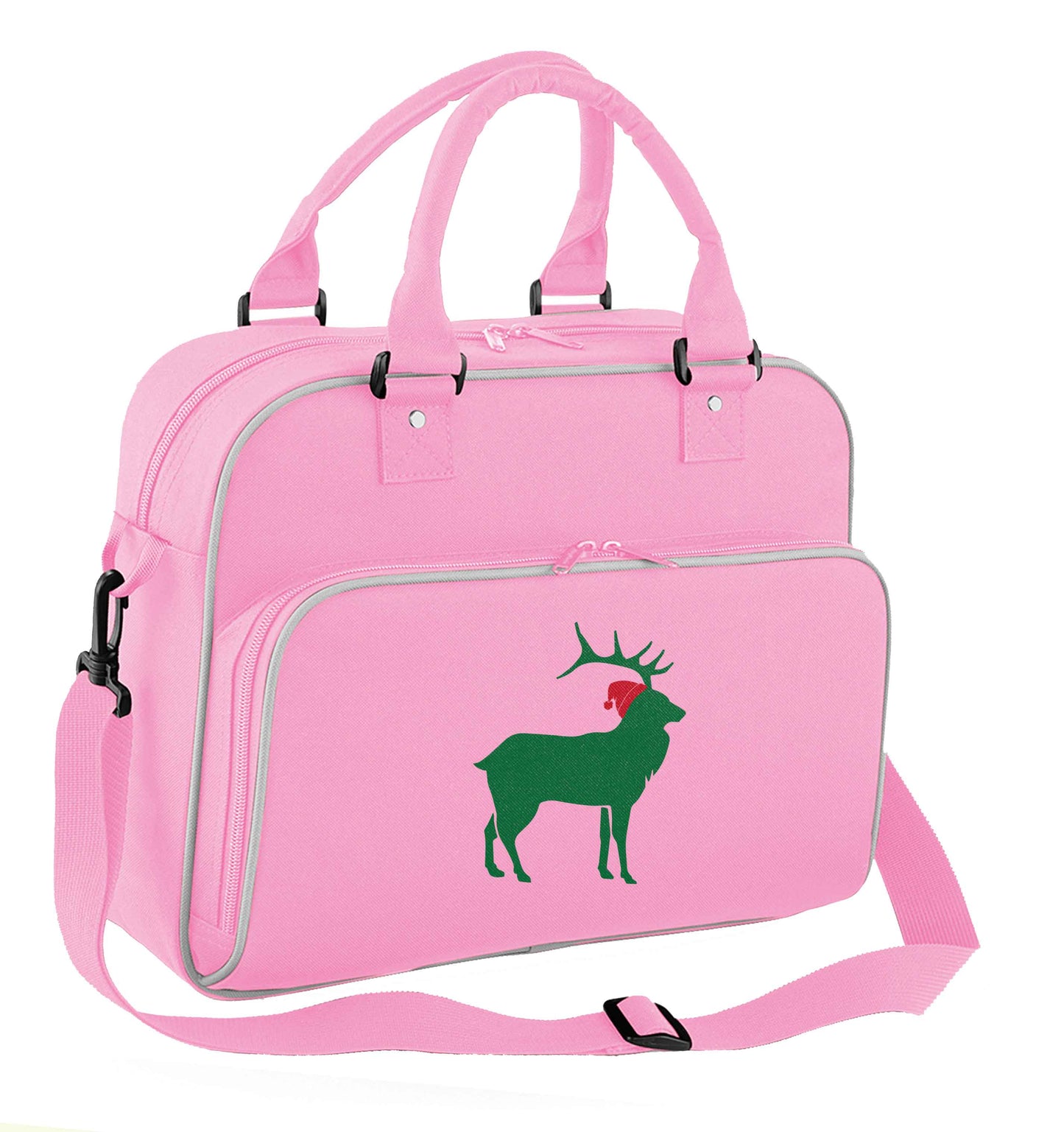 Green stag Santa children's dance bag baby pink
